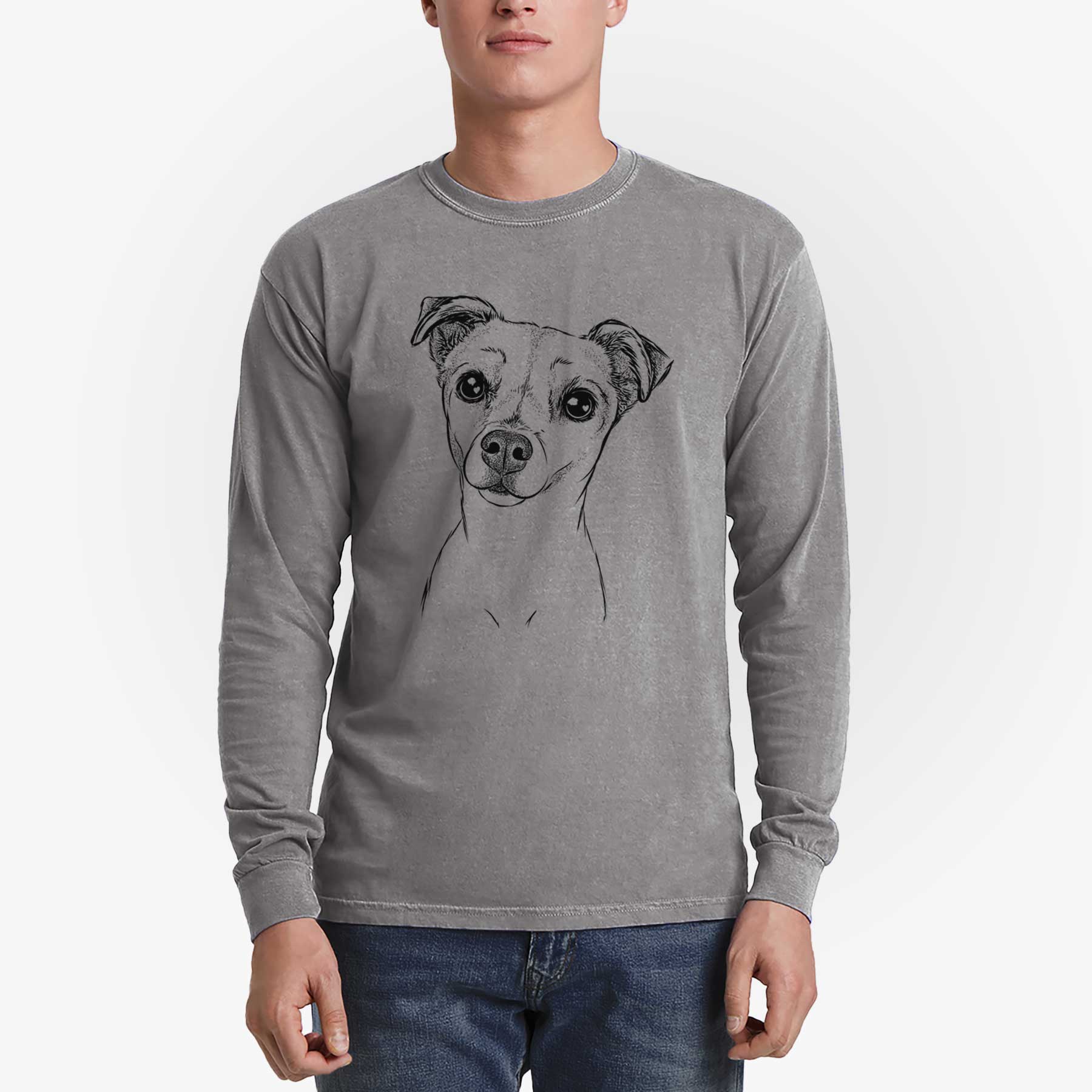 Bare Izzy the Chiweenie - Men's Heavyweight 100% Cotton Long Sleeve