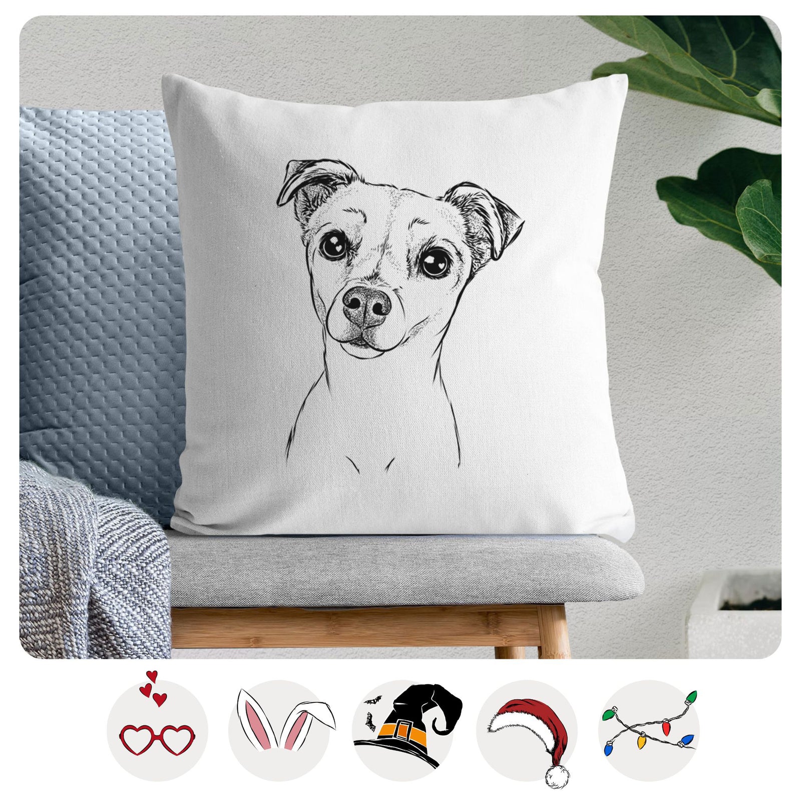 Izzy the Chiweenie - Throw Pillow Cover