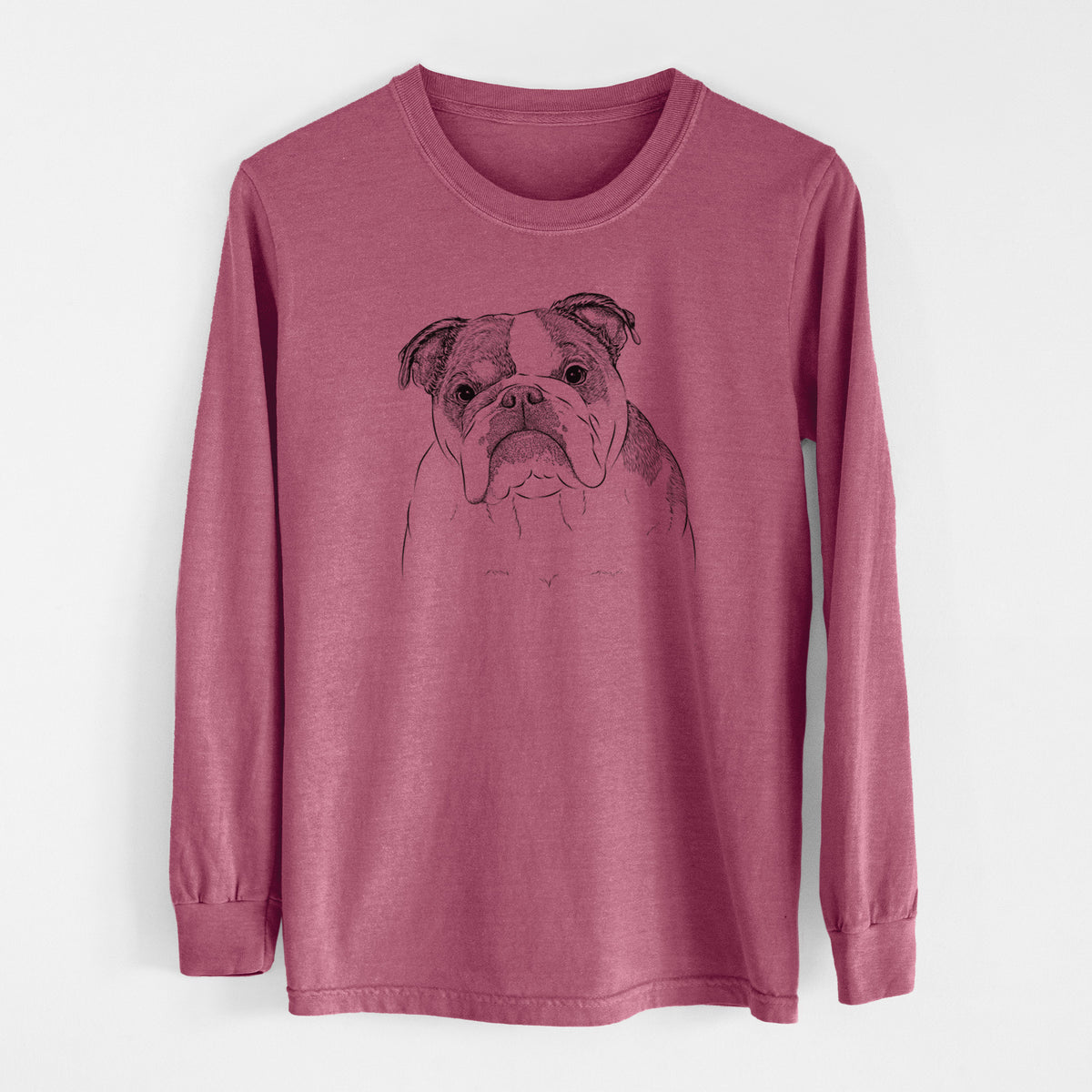 Bare Jack the English Bulldog - Men's Heavyweight 100% Cotton Long Sleeve