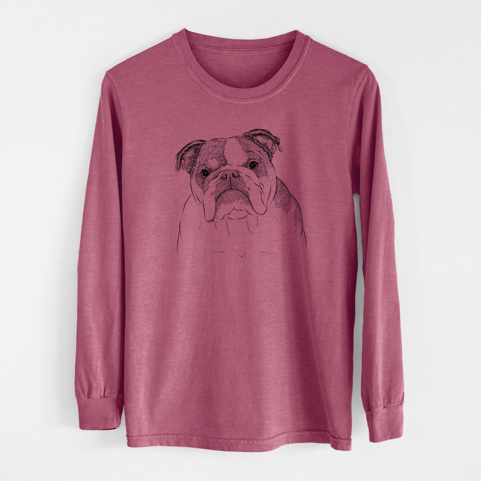 Bare Jack the English Bulldog - Men's Heavyweight 100% Cotton Long Sleeve