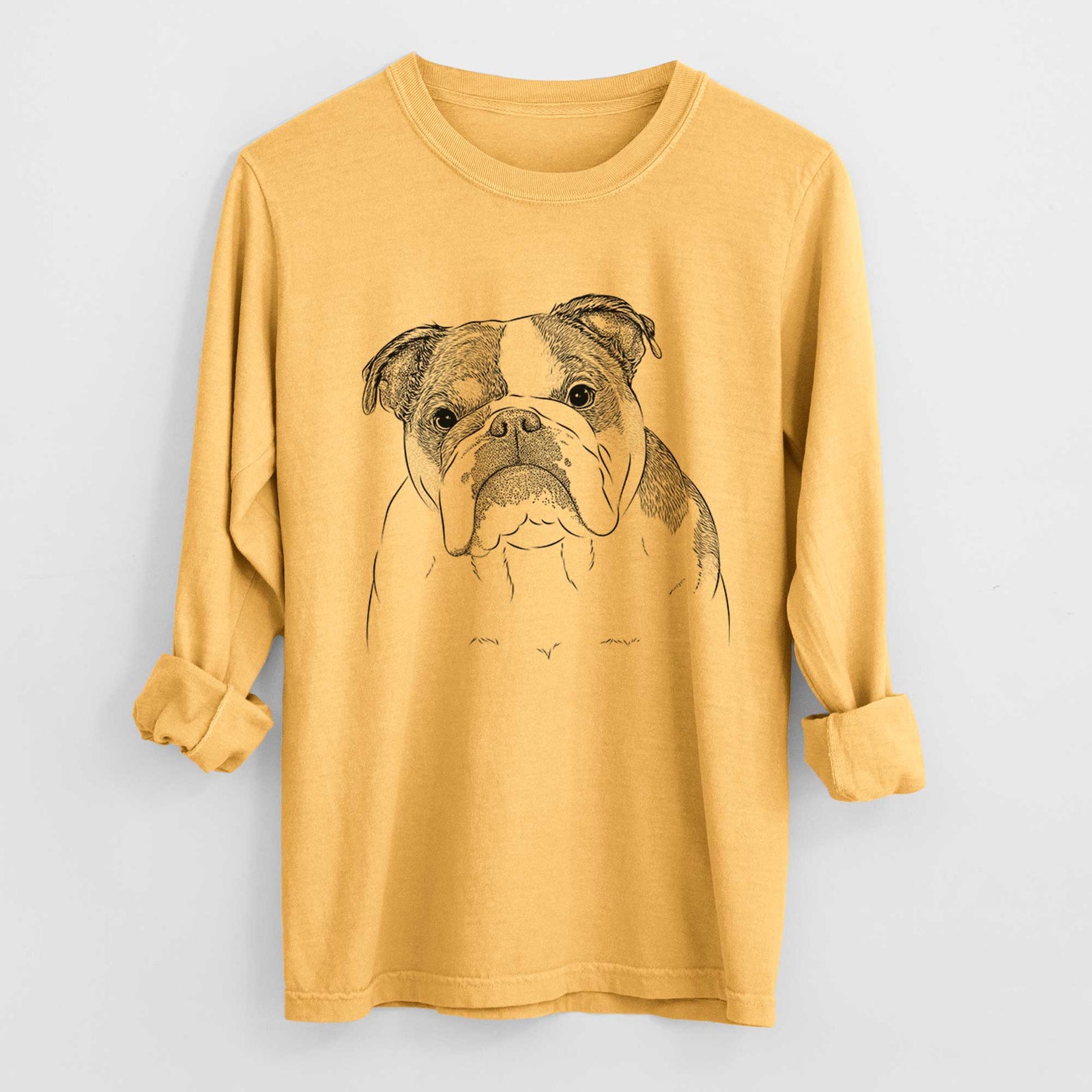 Bare Jack the English Bulldog - Men's Heavyweight 100% Cotton Long Sleeve