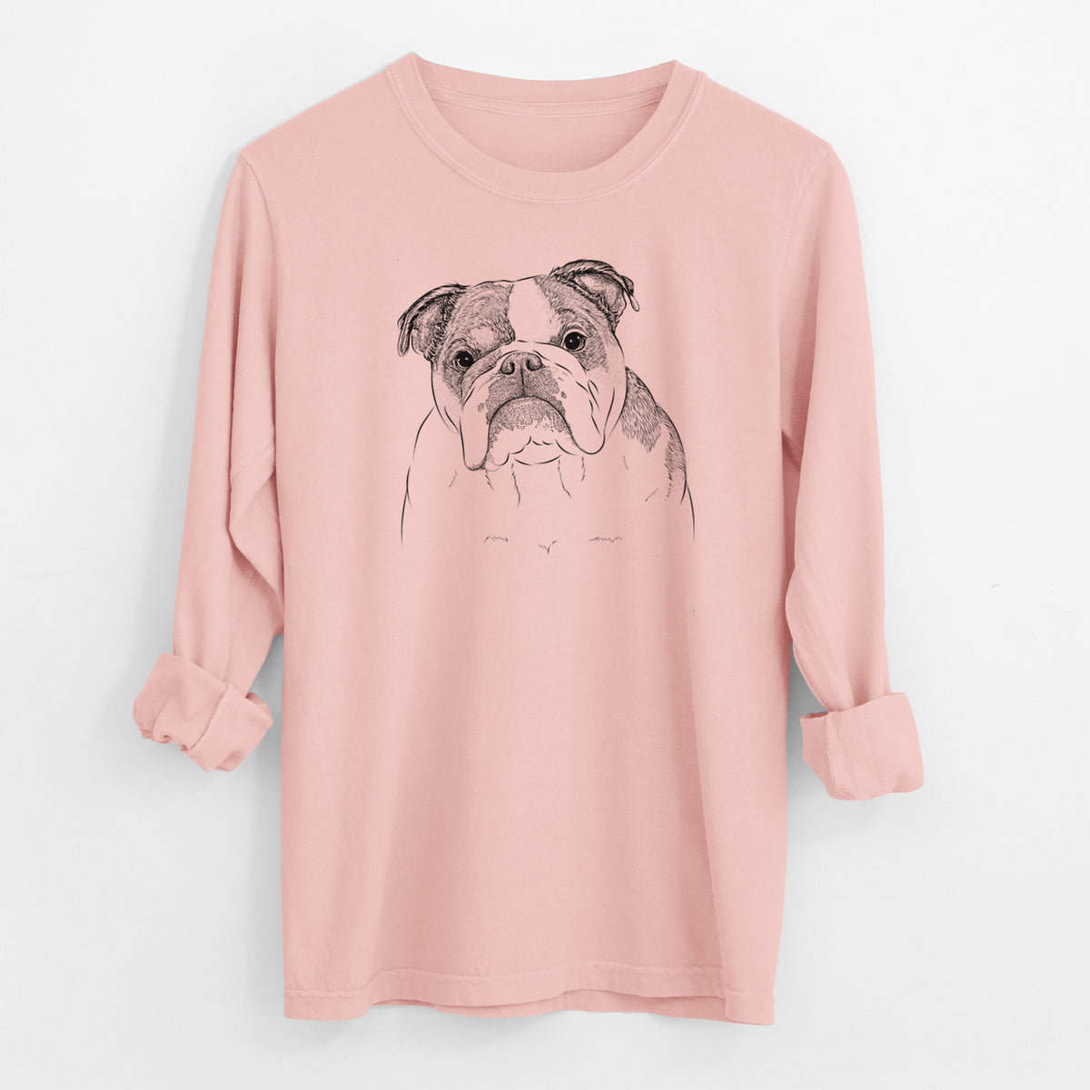 Bare Jack the English Bulldog - Men's Heavyweight 100% Cotton Long Sleeve