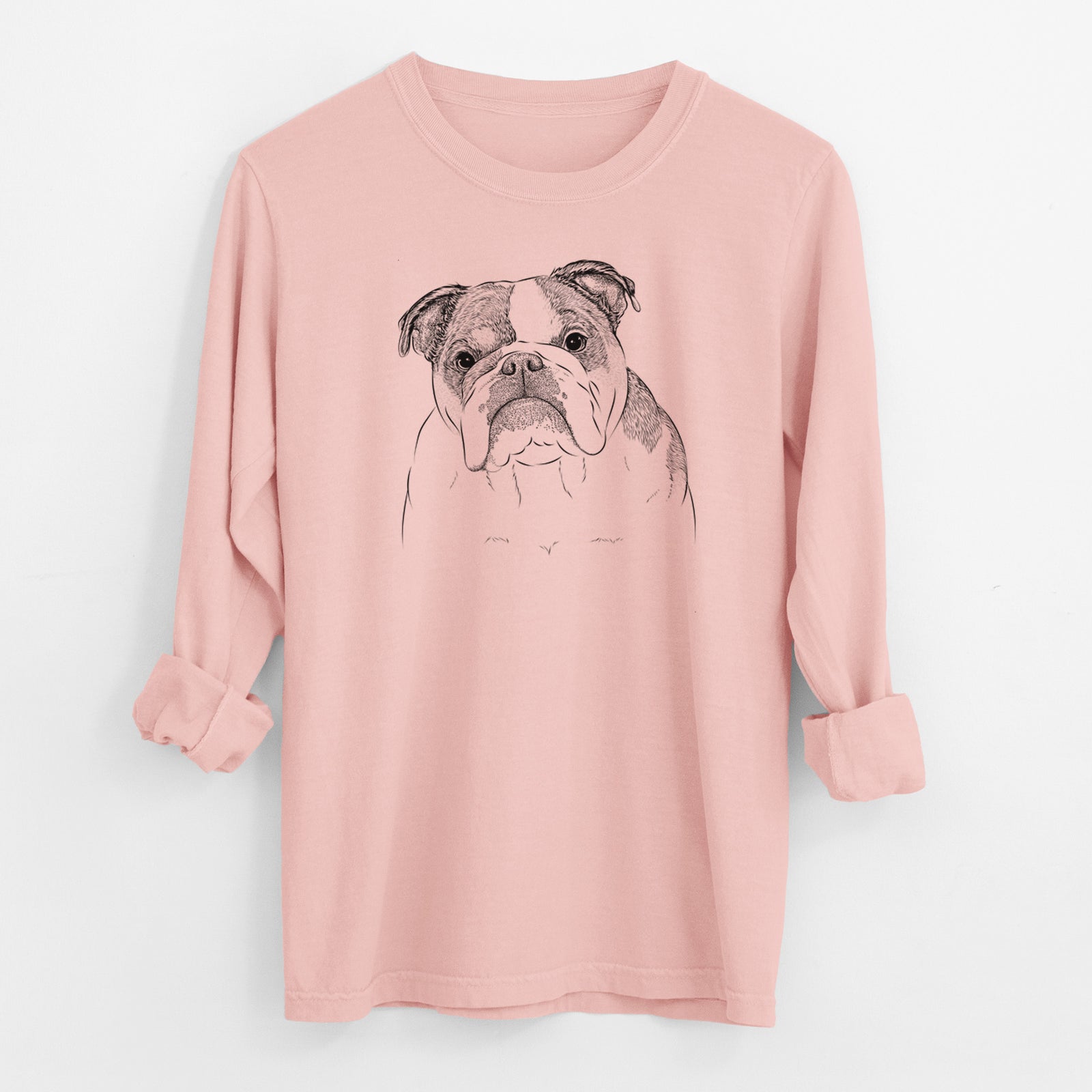 Bare Jack the English Bulldog - Men's Heavyweight 100% Cotton Long Sleeve