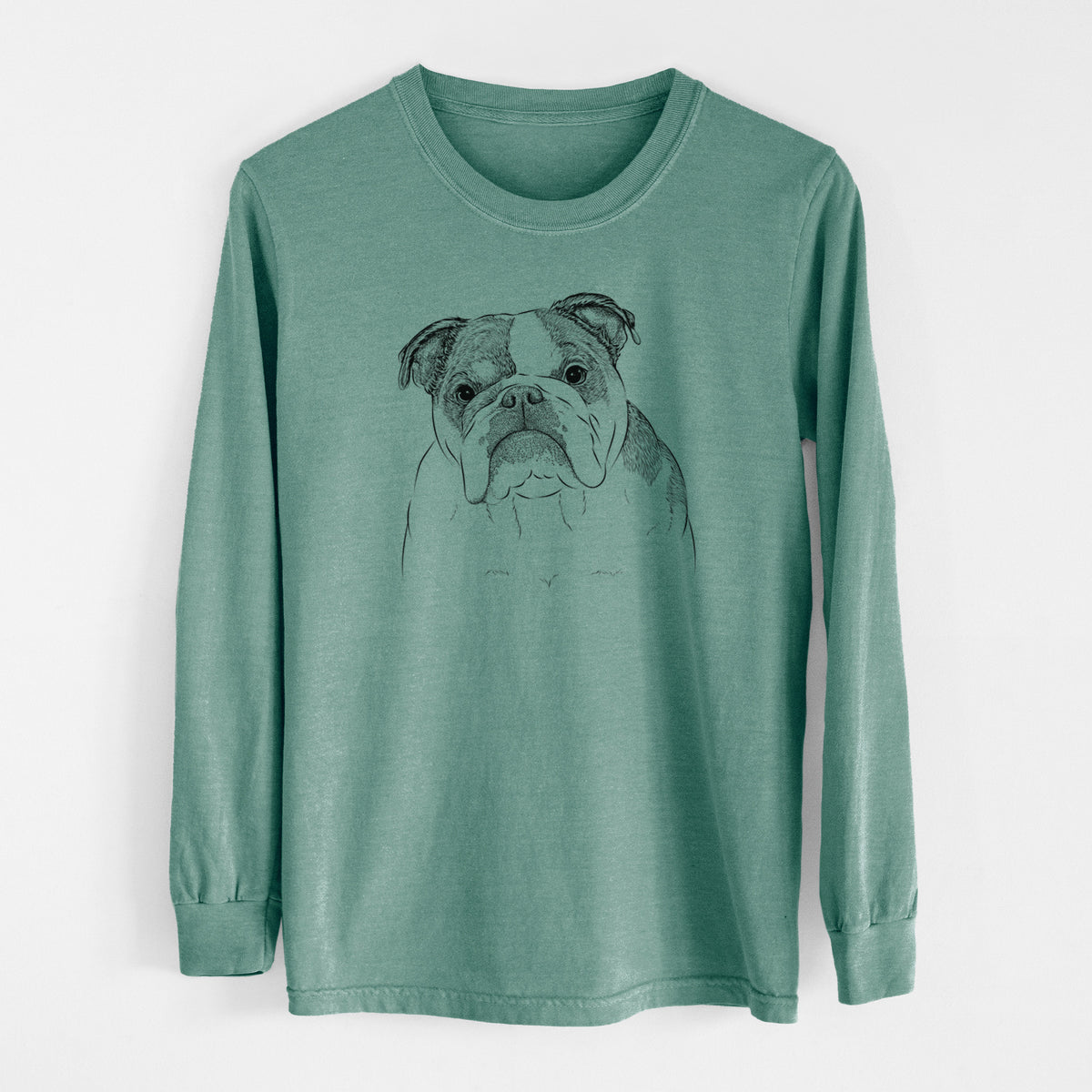 Bare Jack the English Bulldog - Men's Heavyweight 100% Cotton Long Sleeve