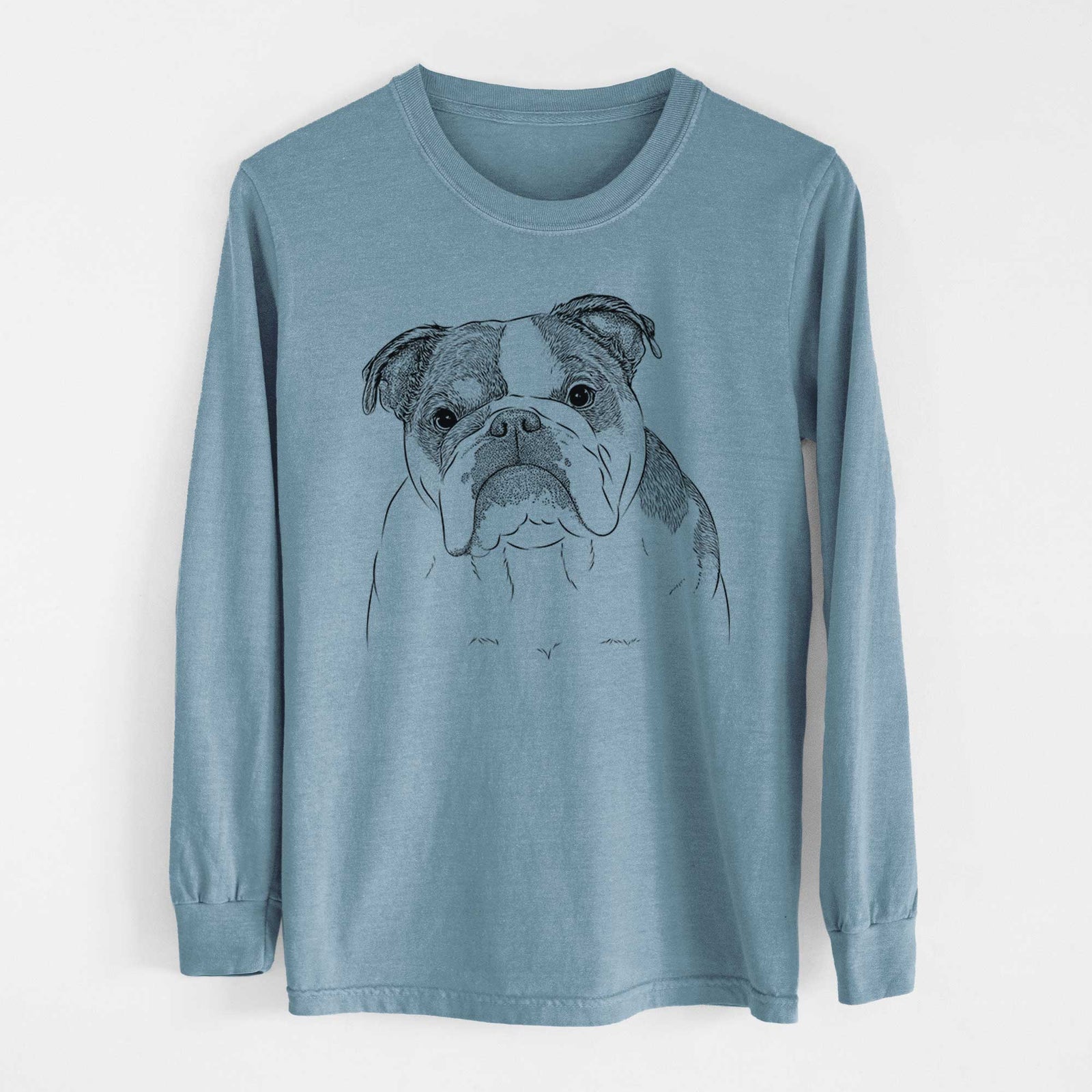 Bare Jack the English Bulldog - Men's Heavyweight 100% Cotton Long Sleeve