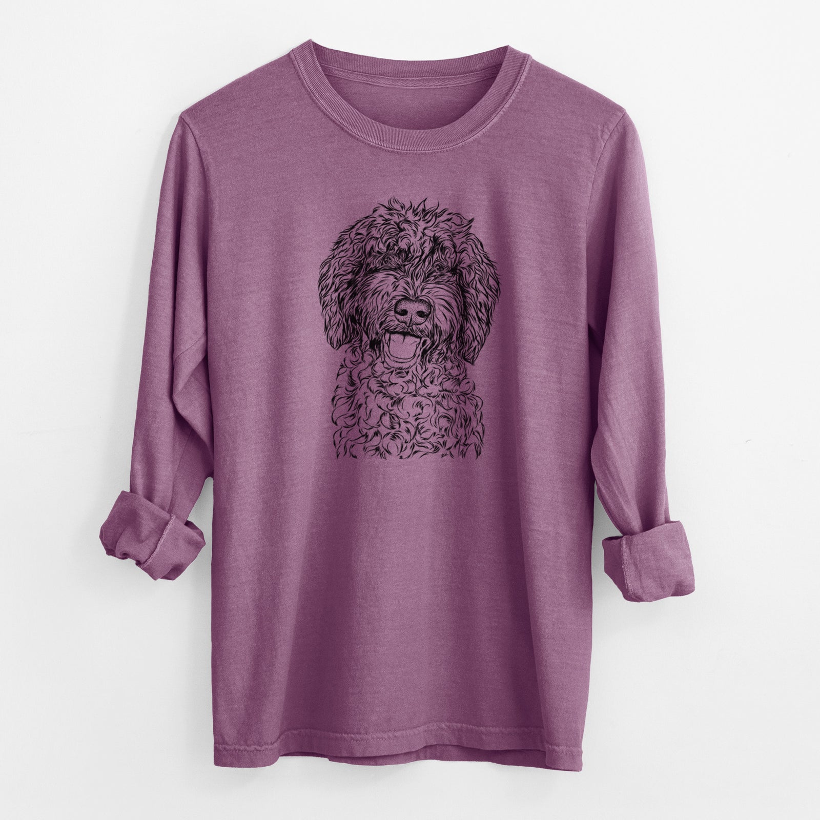 Bare Jack the Chocolate Labradoodle - Men's Heavyweight 100% Cotton Long Sleeve