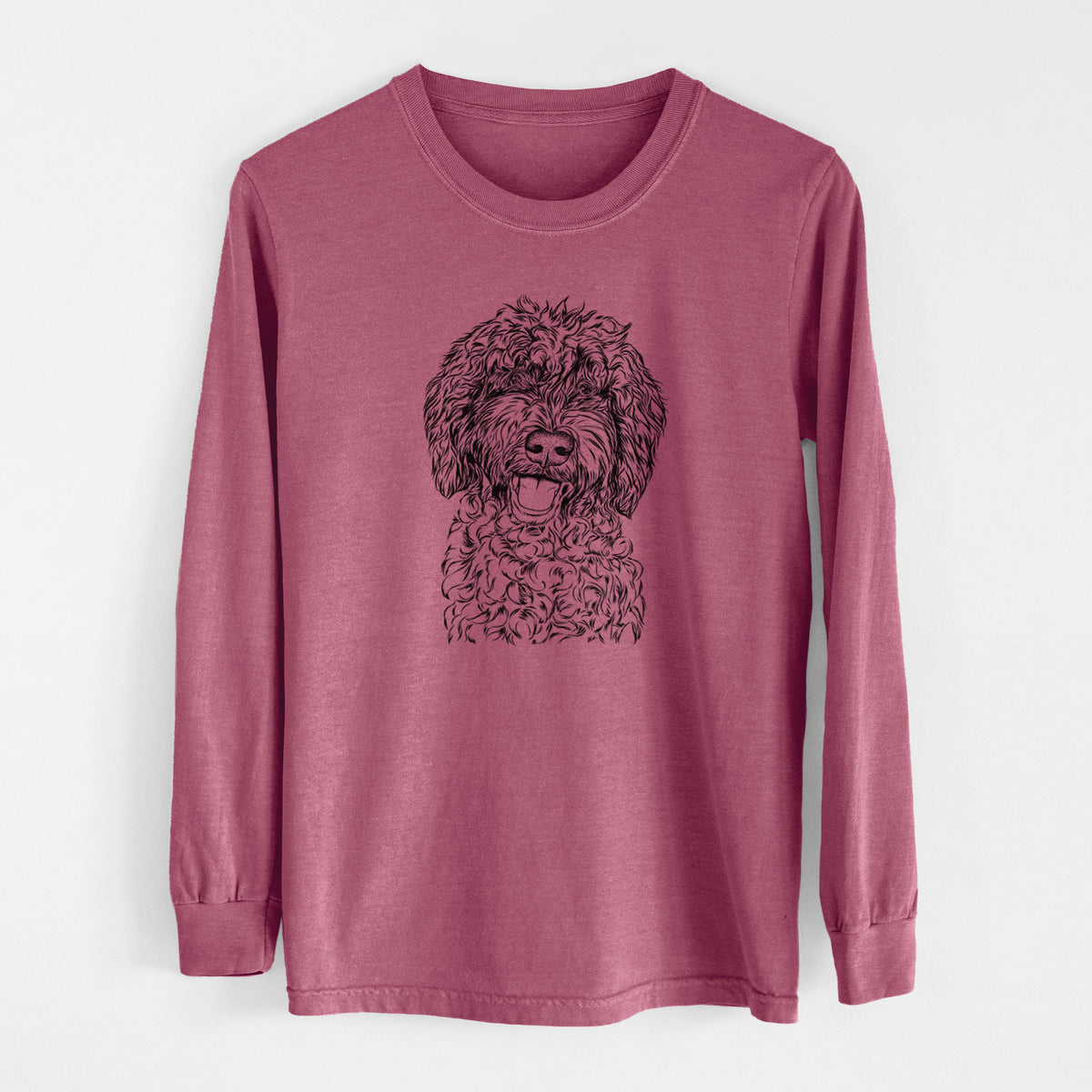 Bare Jack the Chocolate Labradoodle - Men's Heavyweight 100% Cotton Long Sleeve