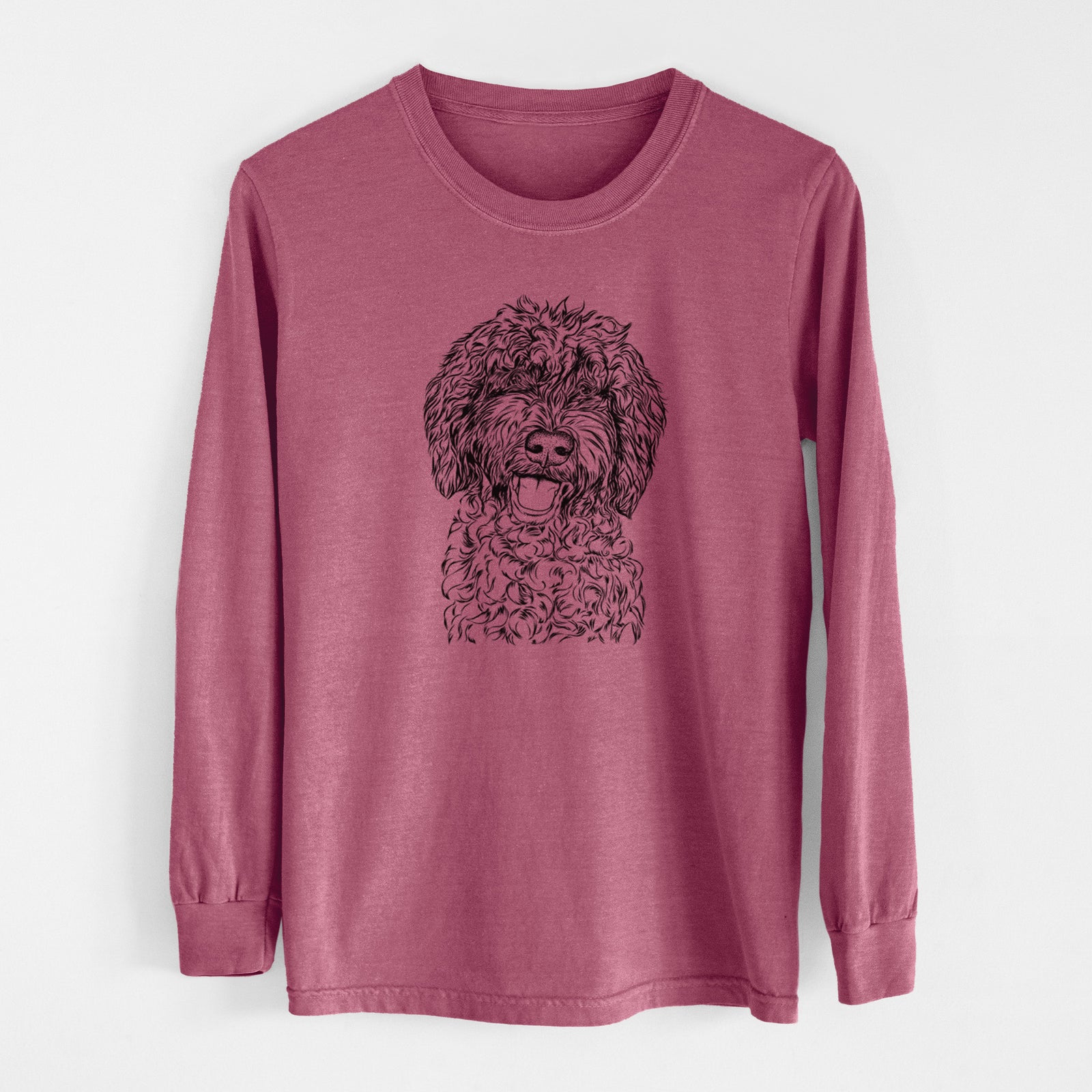 Bare Jack the Chocolate Labradoodle - Men's Heavyweight 100% Cotton Long Sleeve