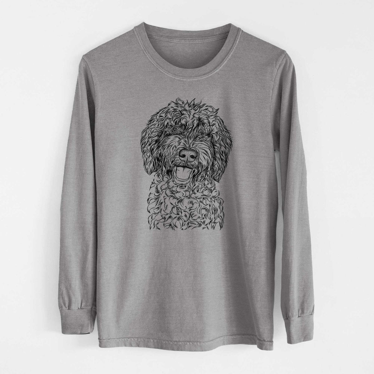 Bare Jack the Chocolate Labradoodle - Men's Heavyweight 100% Cotton Long Sleeve