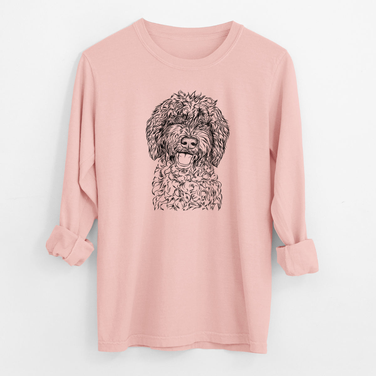 Bare Jack the Chocolate Labradoodle - Men's Heavyweight 100% Cotton Long Sleeve