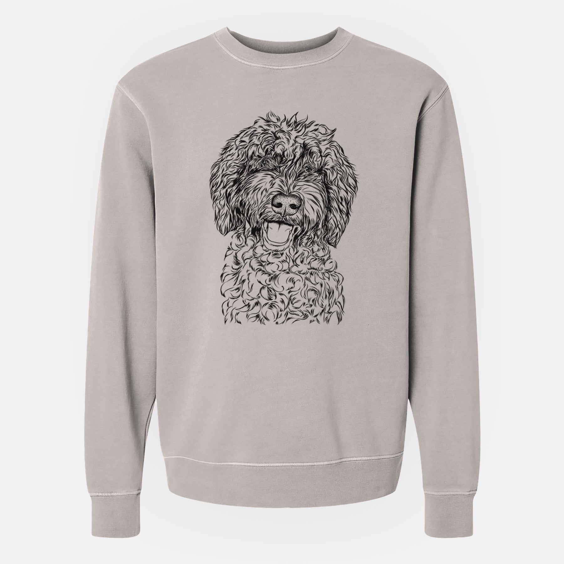 Bare Jack the Chocolate Labradoodle - Unisex Pigment Dyed Crew Sweatshirt