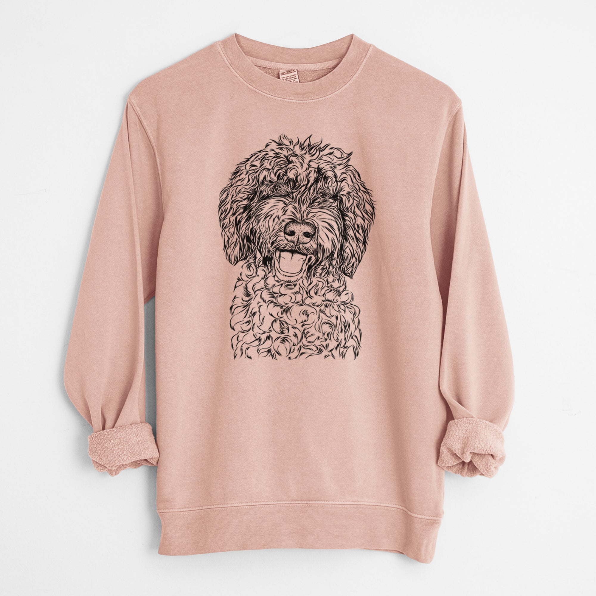 Bare Jack the Chocolate Labradoodle - Unisex Pigment Dyed Crew Sweatshirt