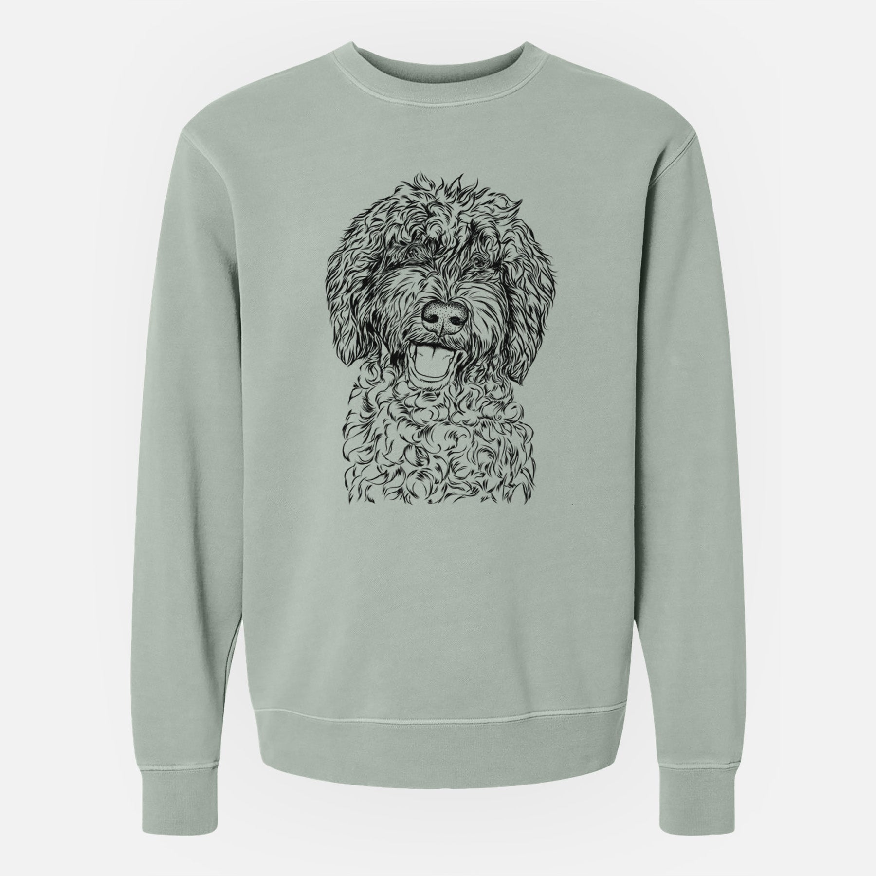 Bare Jack the Chocolate Labradoodle - Unisex Pigment Dyed Crew Sweatshirt