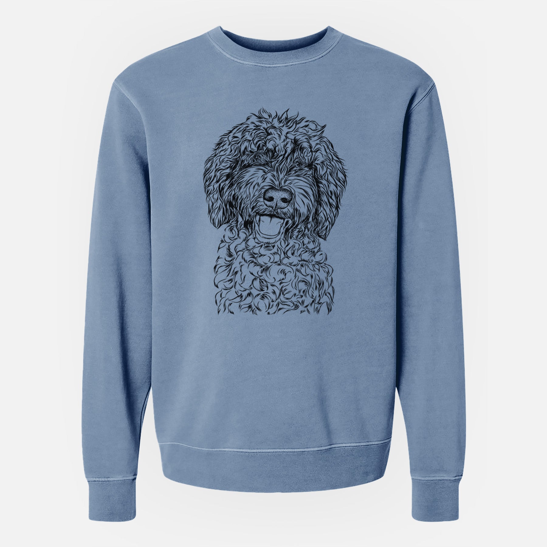 Bare Jack the Chocolate Labradoodle - Unisex Pigment Dyed Crew Sweatshirt