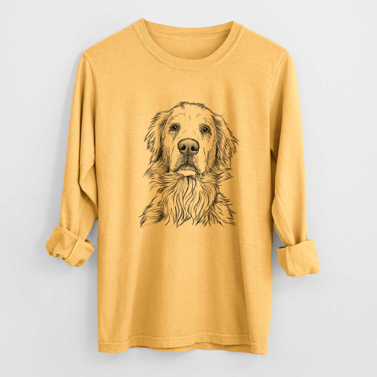 Bare Jake aroni the Golden Retriever - Men's Heavyweight 100% Cotton Long Sleeve