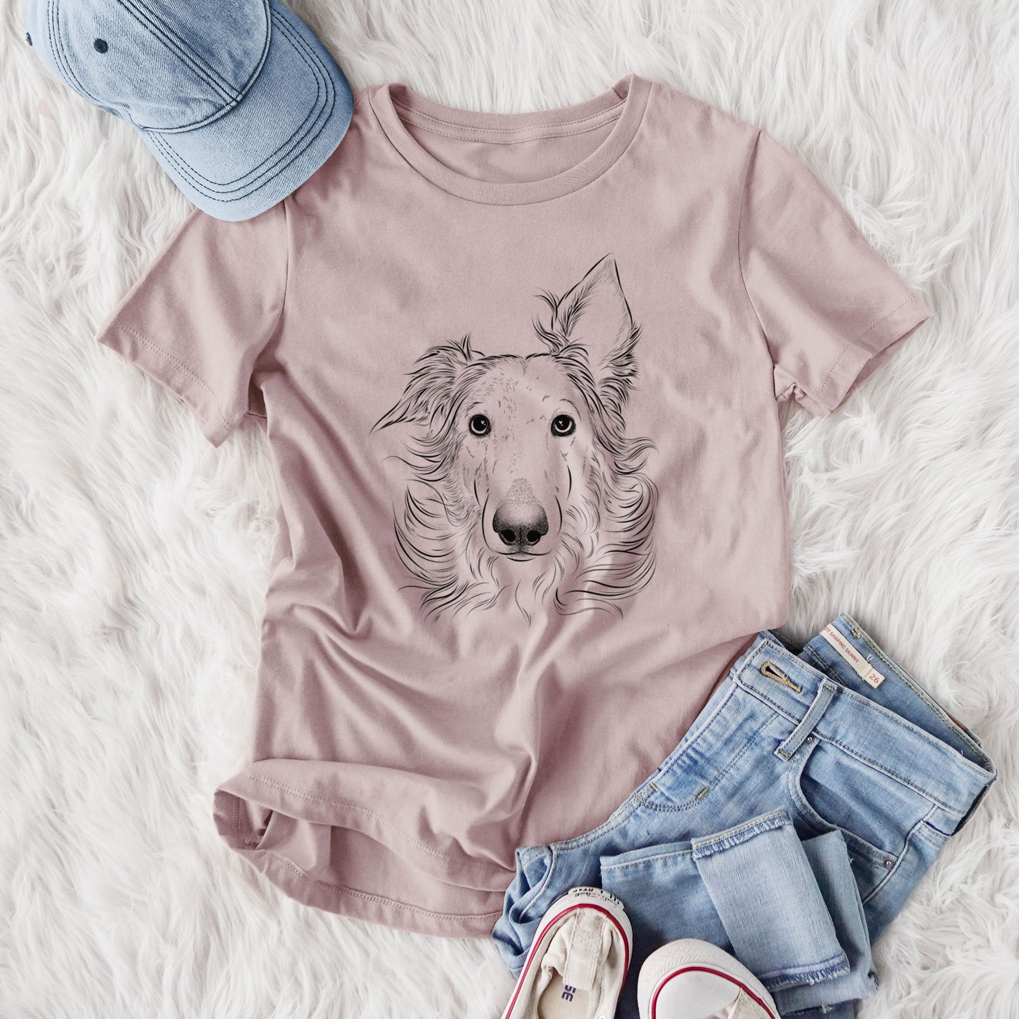 Bare Jasha the Borzoi - Women's Lightweight Relaxed Fit 100% Cotton Crewneck