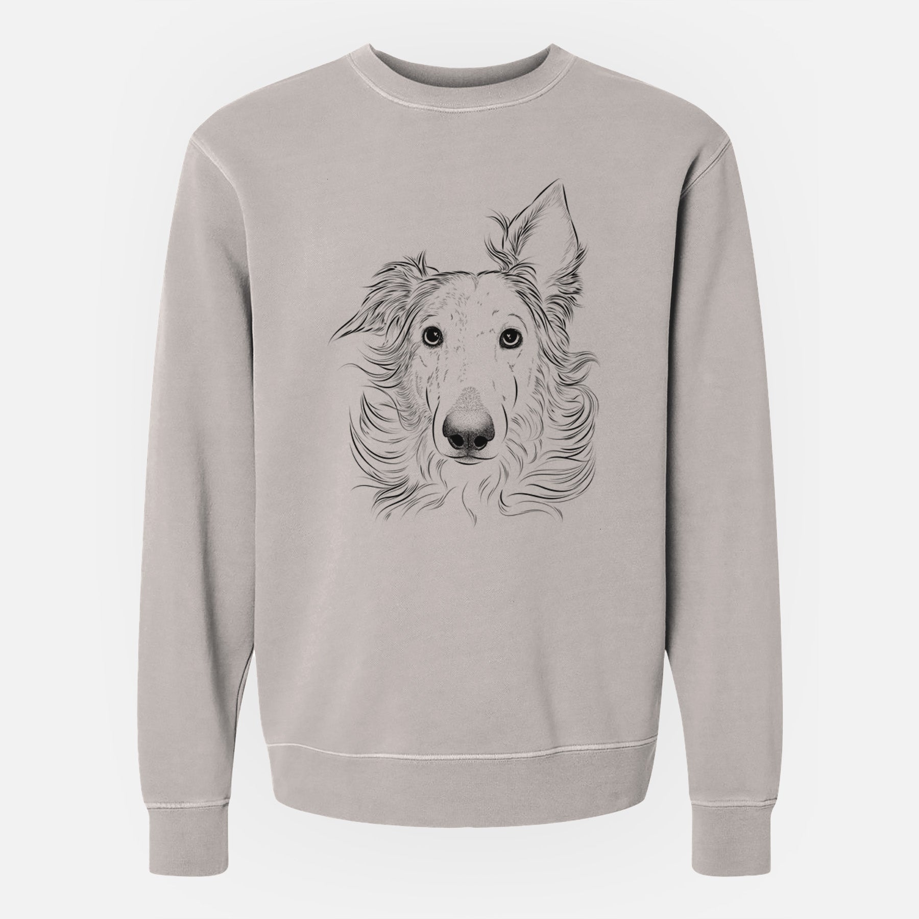 Bare Jasha the Borzoi - Unisex Pigment Dyed Crew Sweatshirt