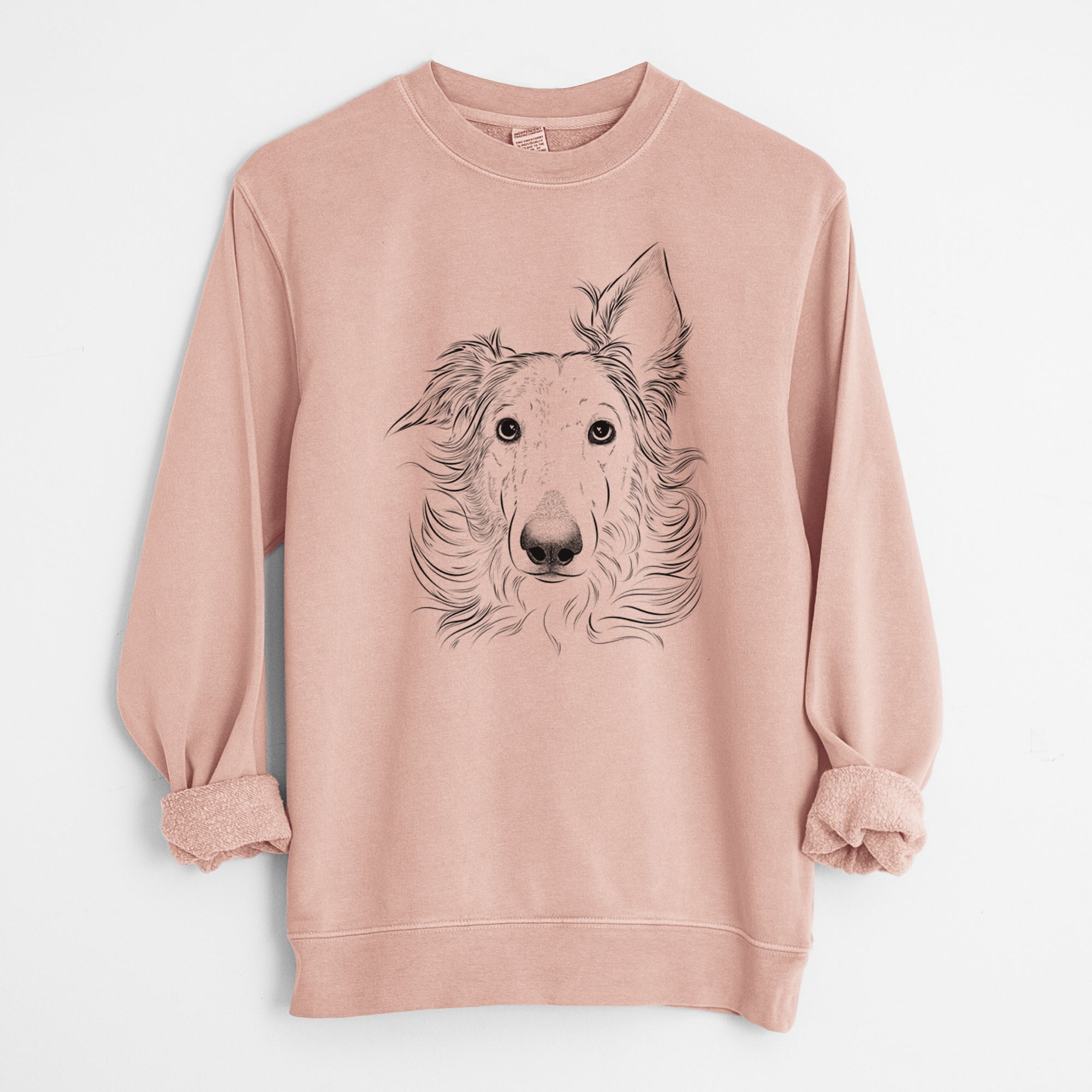 Bare Jasha the Borzoi - Unisex Pigment Dyed Crew Sweatshirt