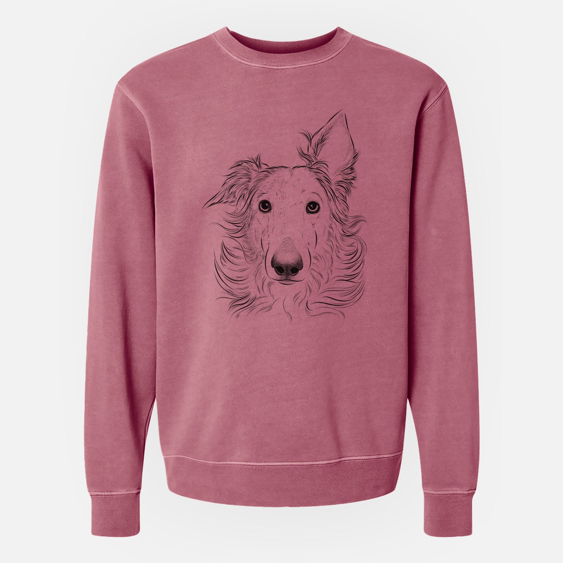 Bare Jasha the Borzoi - Unisex Pigment Dyed Crew Sweatshirt