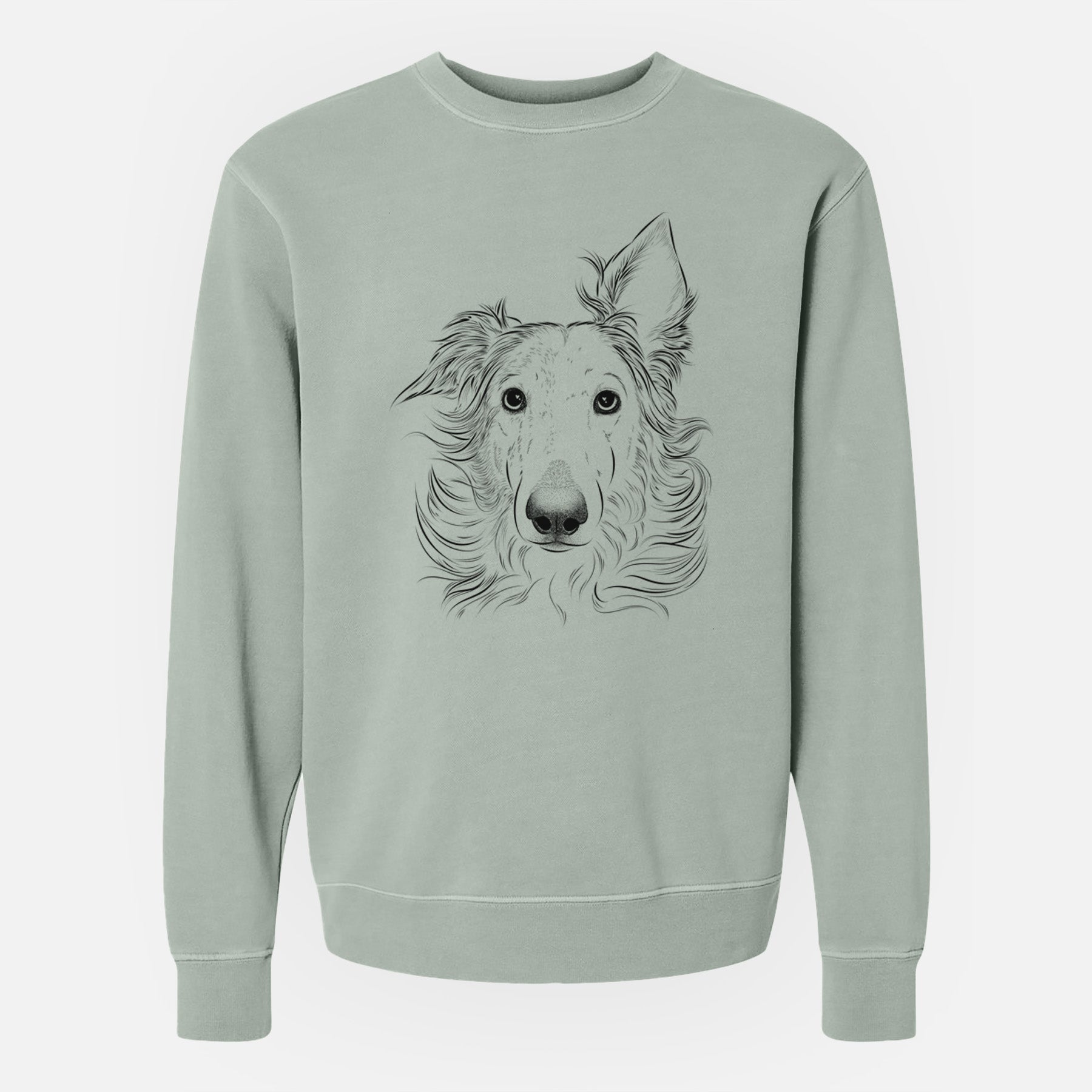 Bare Jasha the Borzoi - Unisex Pigment Dyed Crew Sweatshirt