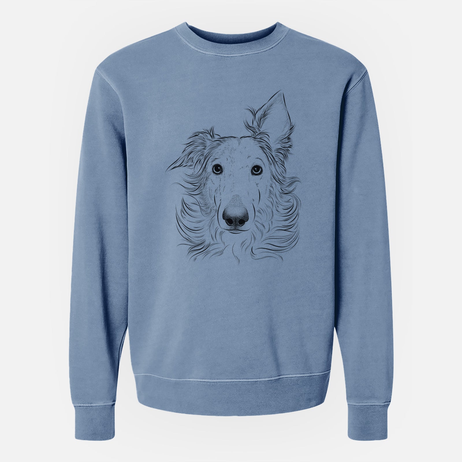 Bare Jasha the Borzoi - Unisex Pigment Dyed Crew Sweatshirt