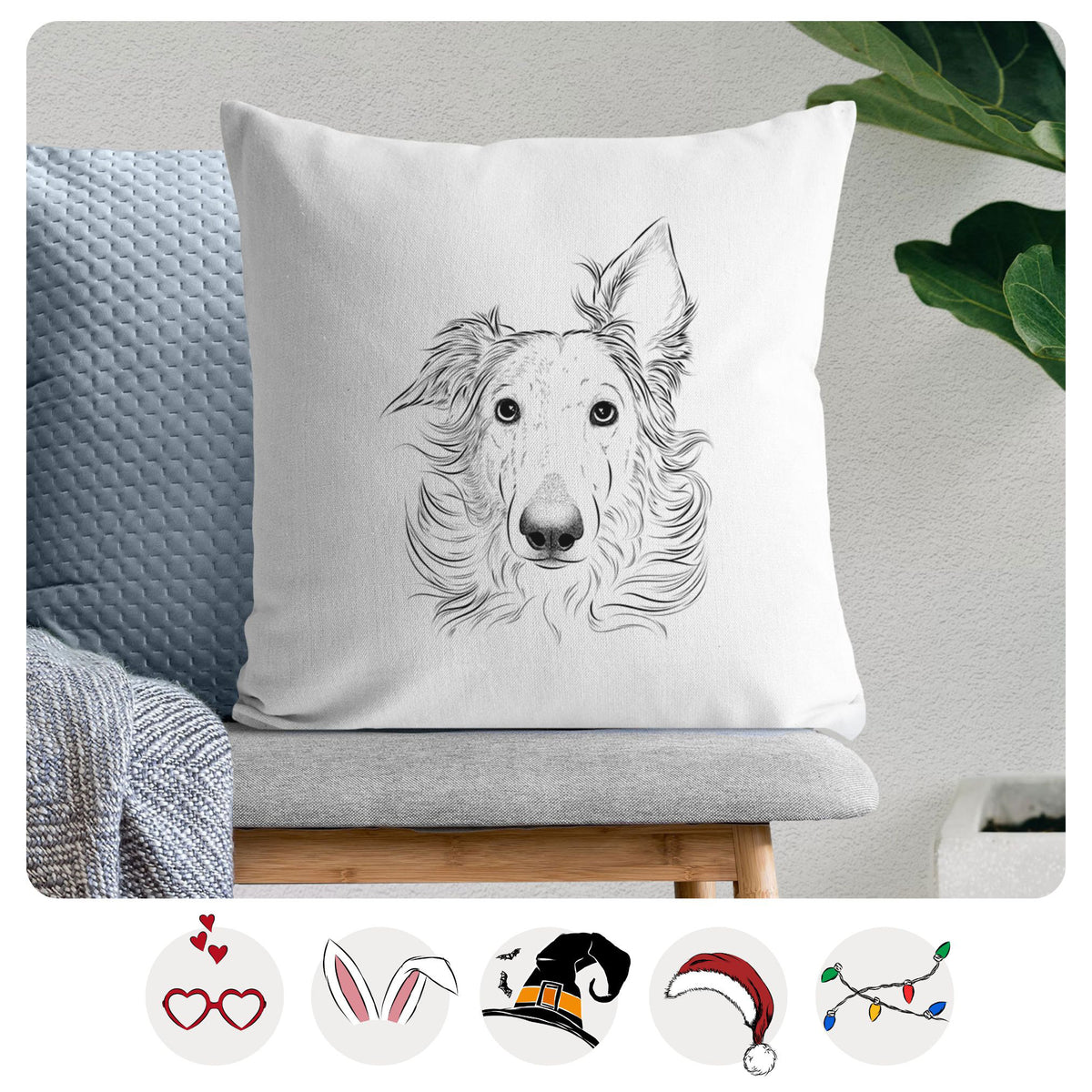 Jasha the Borzoi - Throw Pillow Cover