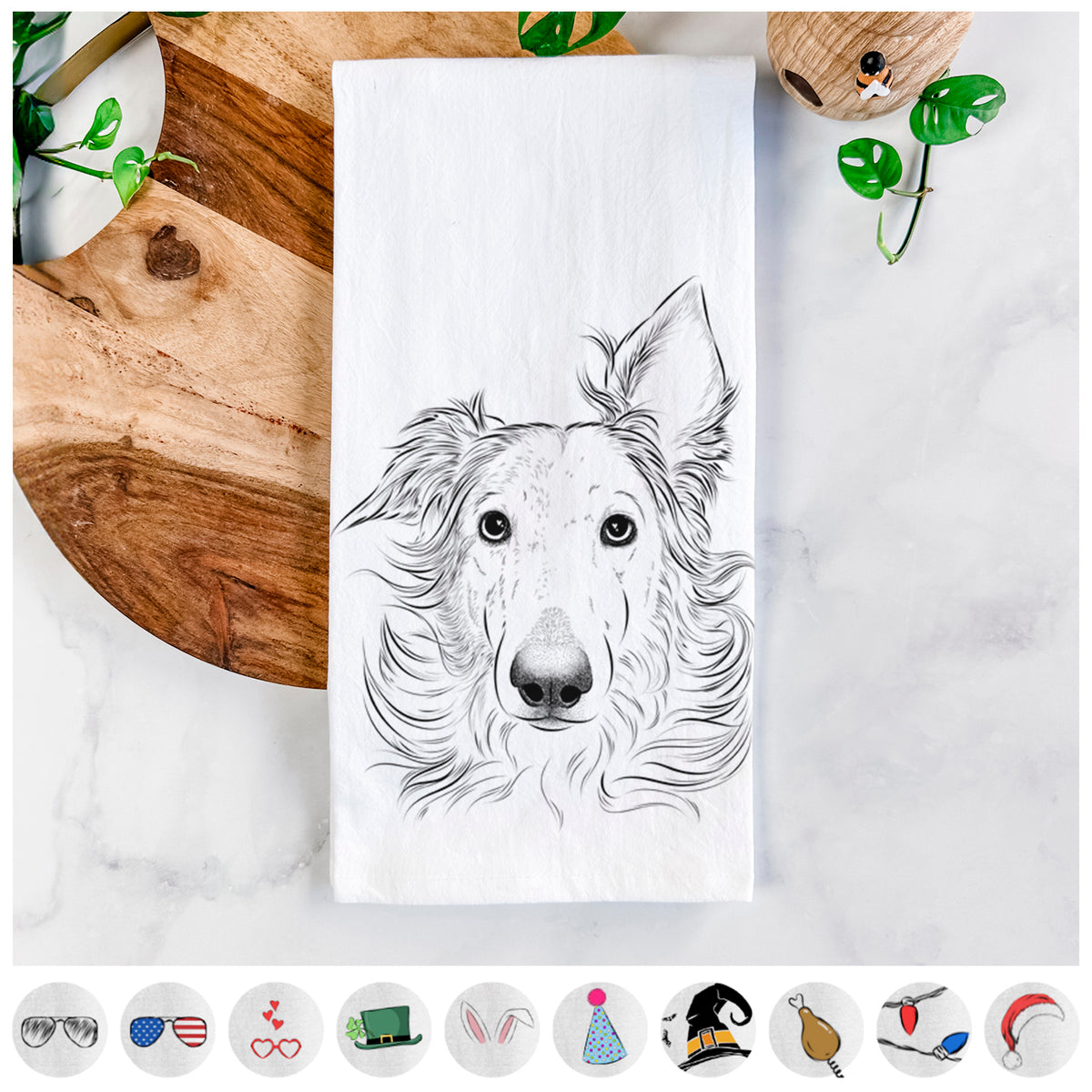 Jasha the Borzoi Tea Towel