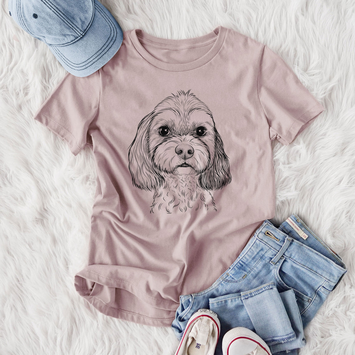 Bare Jasper Diggins the Cavapoo - Women's Lightweight Relaxed Fit 100% Cotton Crewneck
