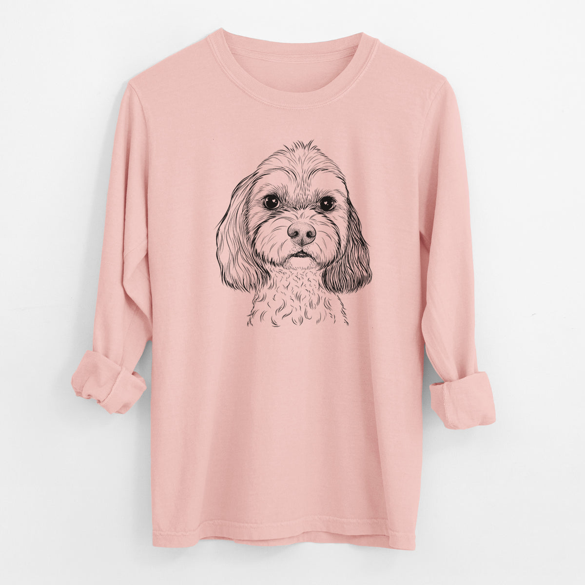 Bare Jasper Diggins the Cavapoo - Men's Heavyweight 100% Cotton Long Sleeve
