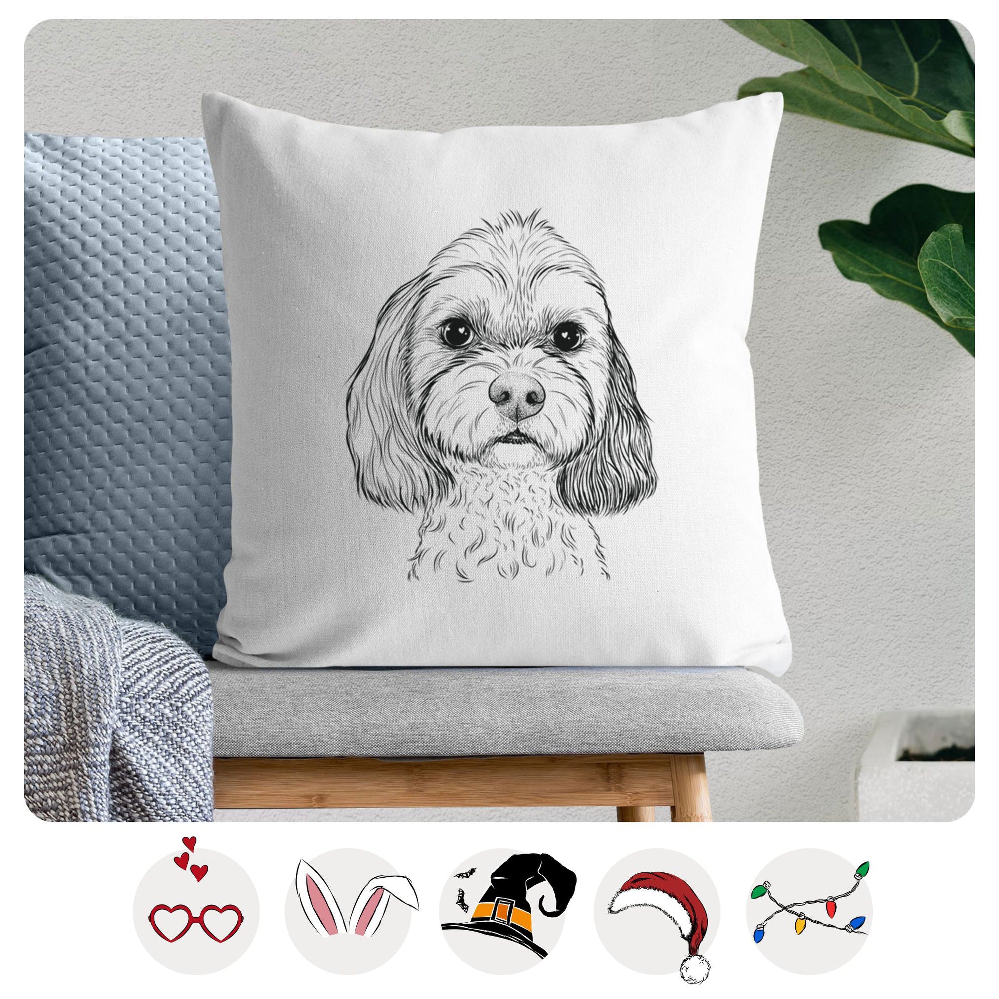 Jasper Diggins the Cavapoo - Throw Pillow Cover