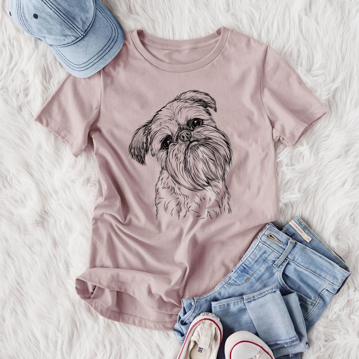 Bare Jasper Joe the Brussels Griffon - Women's Lightweight Relaxed Fit 100% Cotton Crewneck