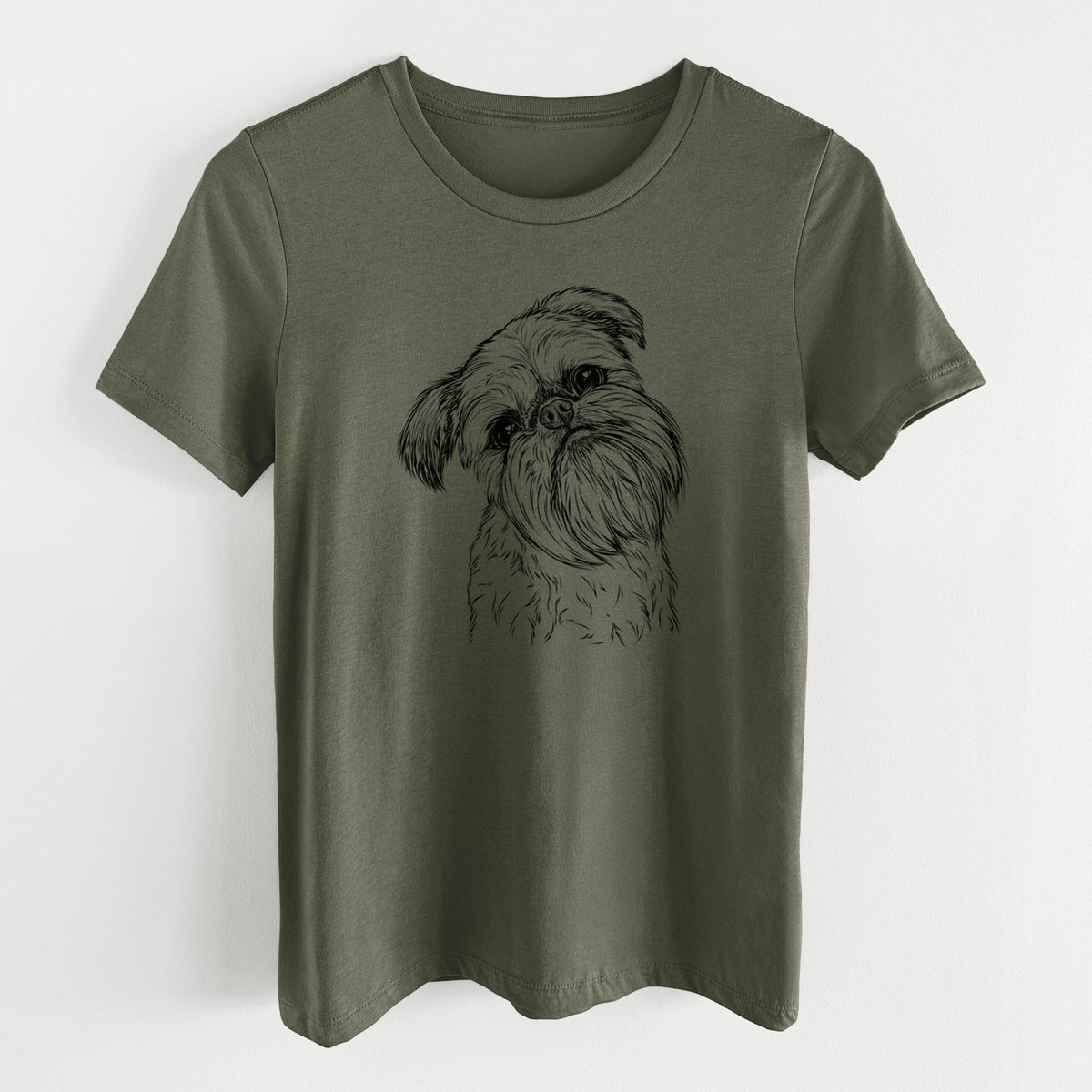 Bare Jasper Joe the Brussels Griffon - Women's Lightweight Relaxed Fit 100% Cotton Crewneck