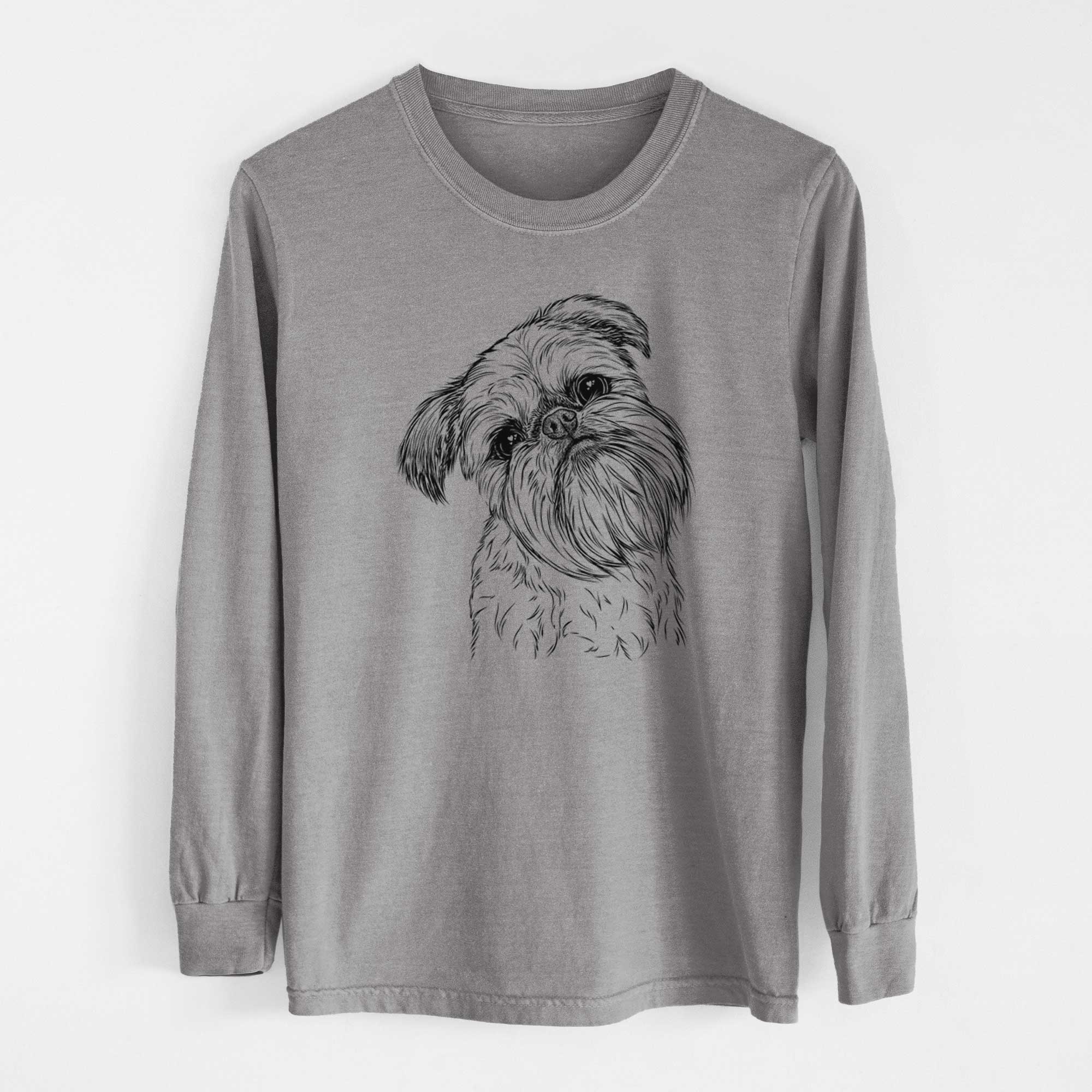 Bare Jasper Joe the Brussels Griffon - Men's Heavyweight 100% Cotton Long Sleeve