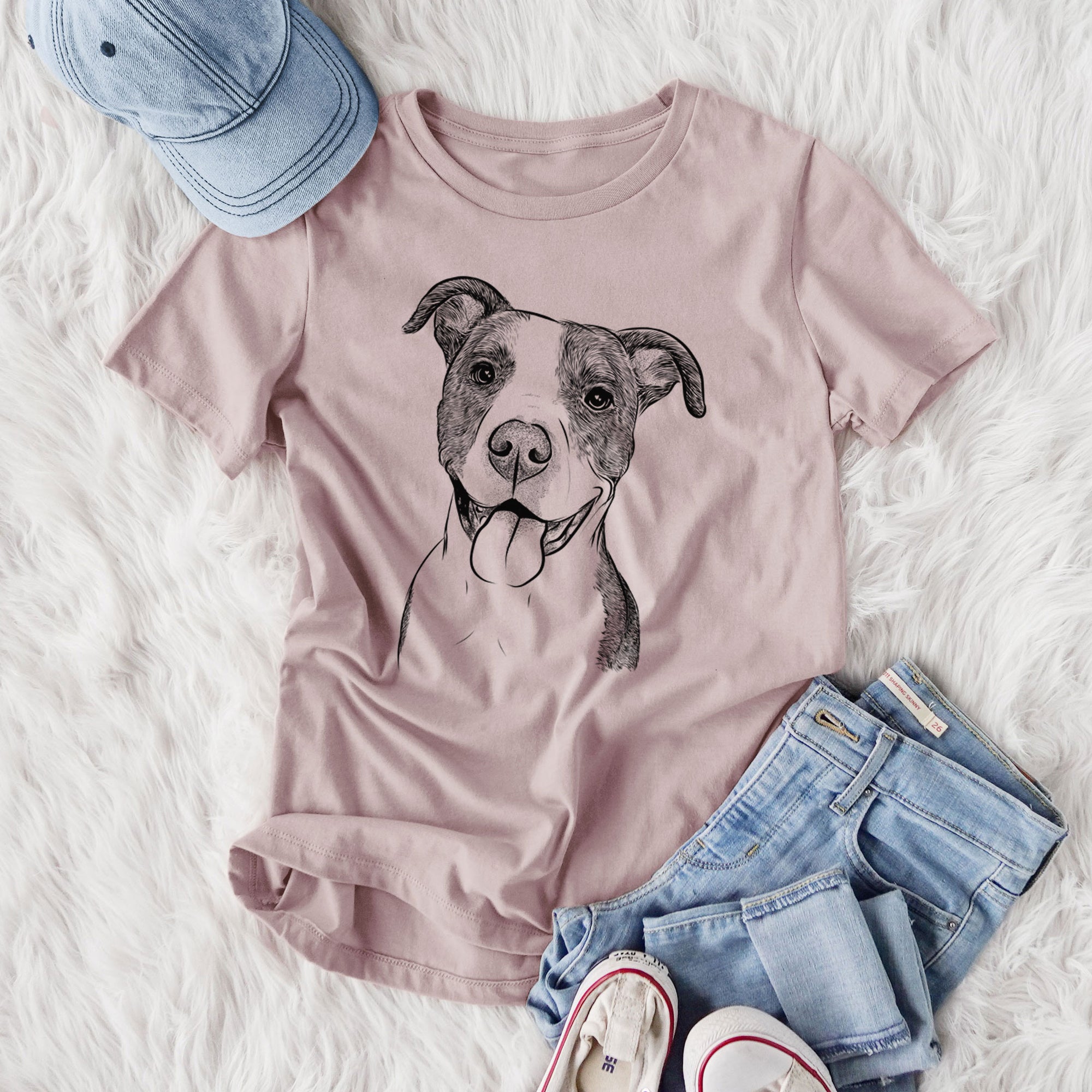 Bare Jax the American Pitbull Terrier Mix - Women's Lightweight Relaxed Fit 100% Cotton Crewneck