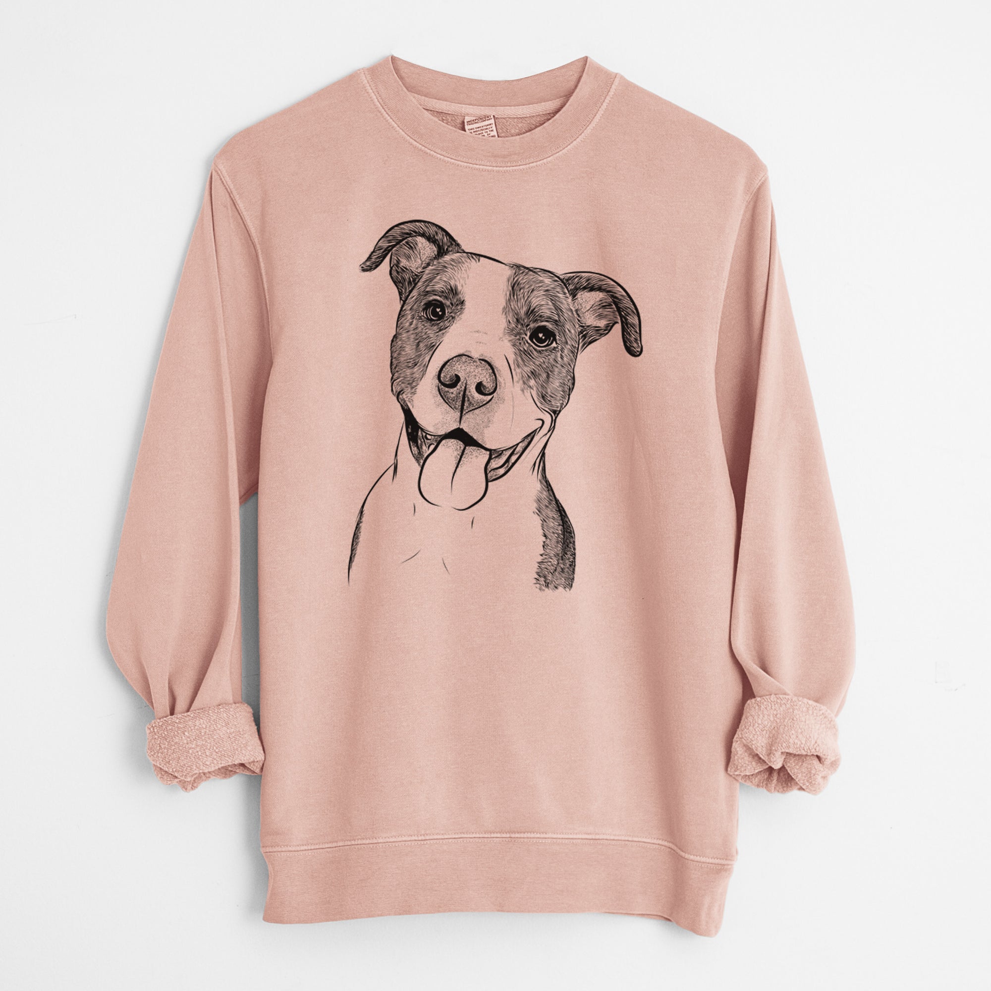 Bare Jax the American Pitbull Terrier Mix - Unisex Pigment Dyed Crew Sweatshirt