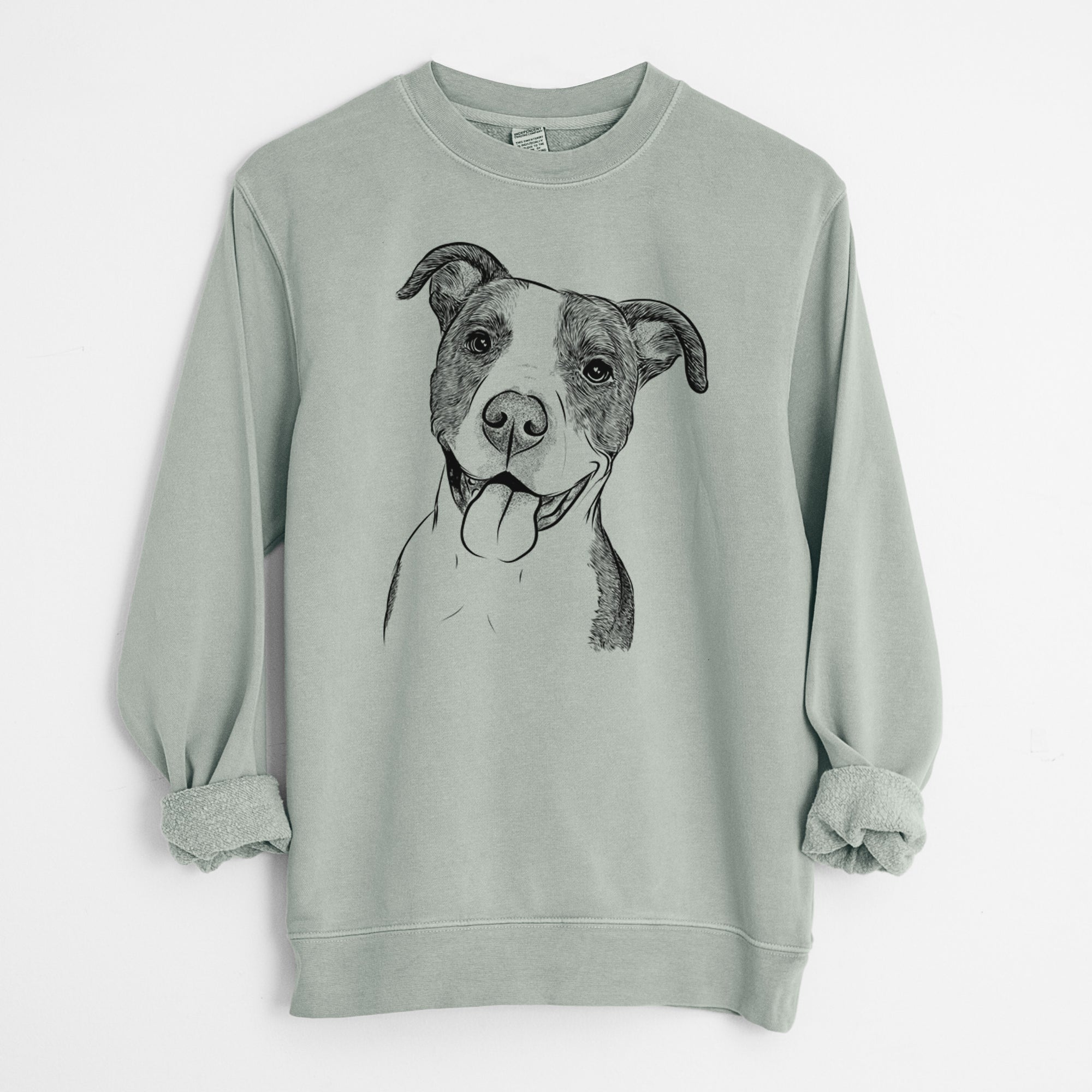 Bare Jax the American Pitbull Terrier Mix - Unisex Pigment Dyed Crew Sweatshirt