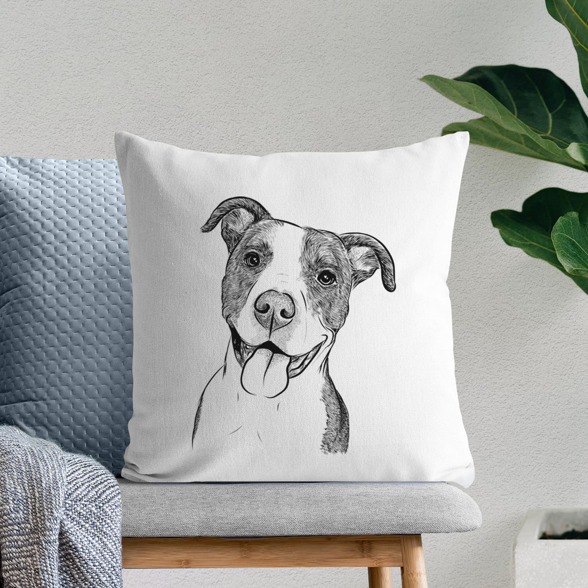 Jax the American Pitbull Terrier Mix - Throw Pillow Cover