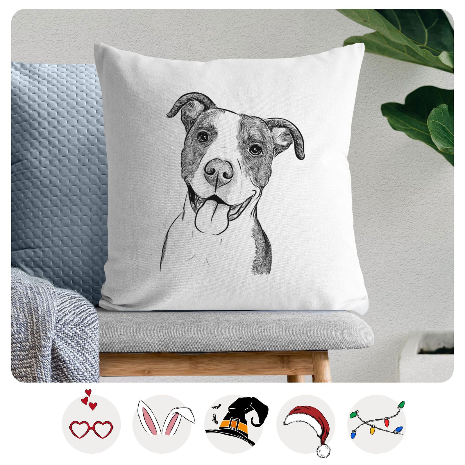 Jax the American Pitbull Terrier Mix - Throw Pillow Cover