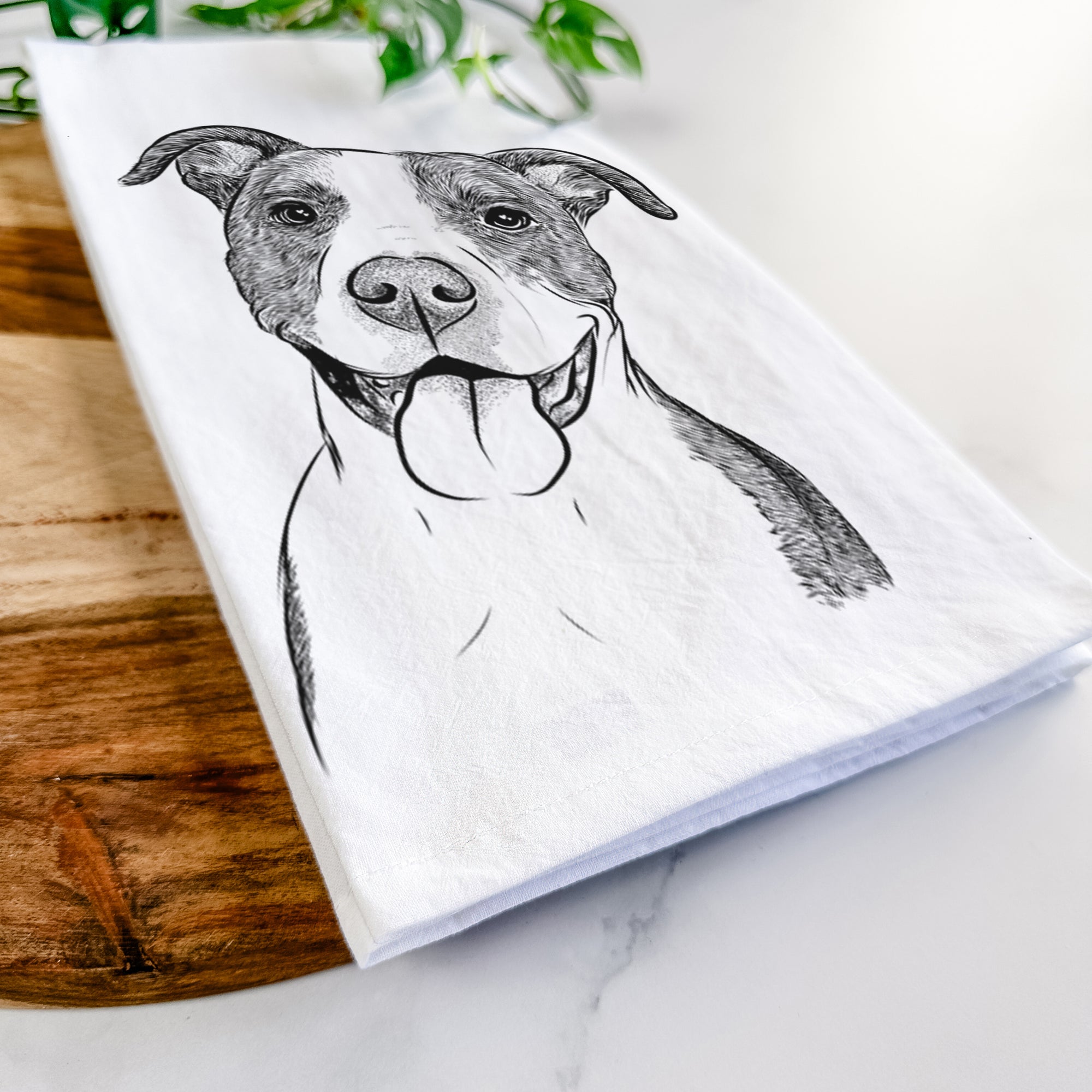 Jax the American Pitbull Terrier Mix Tea Towel