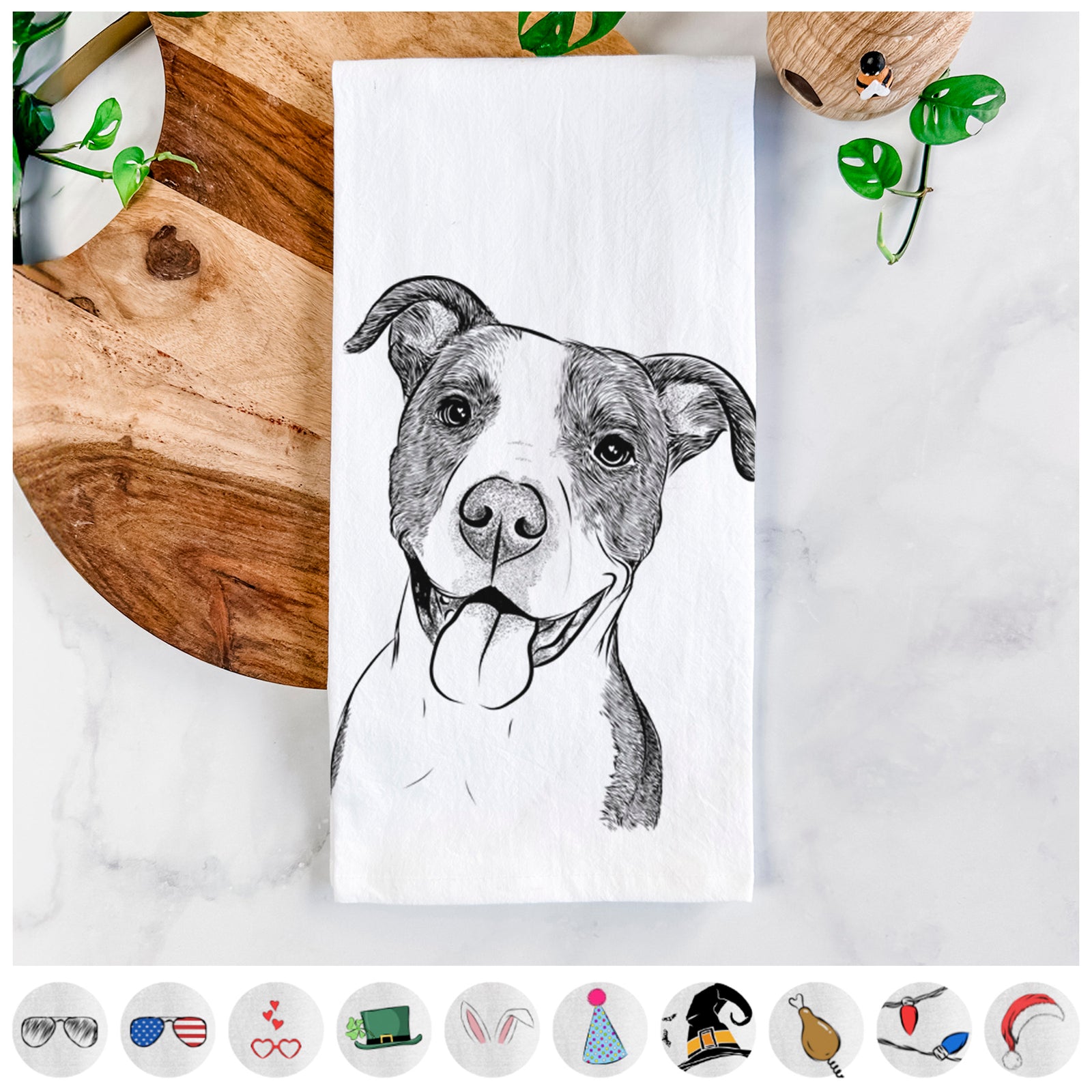 Jax the American Pitbull Terrier Mix Tea Towel