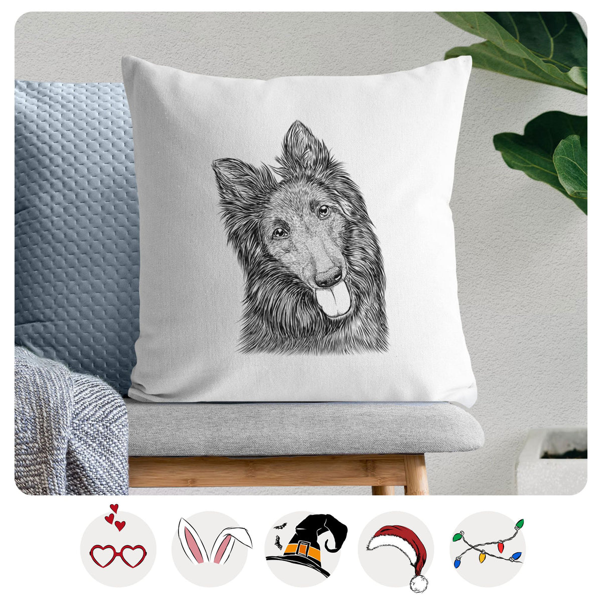 Jaxx the Belgian Tervuren - Throw Pillow Cover