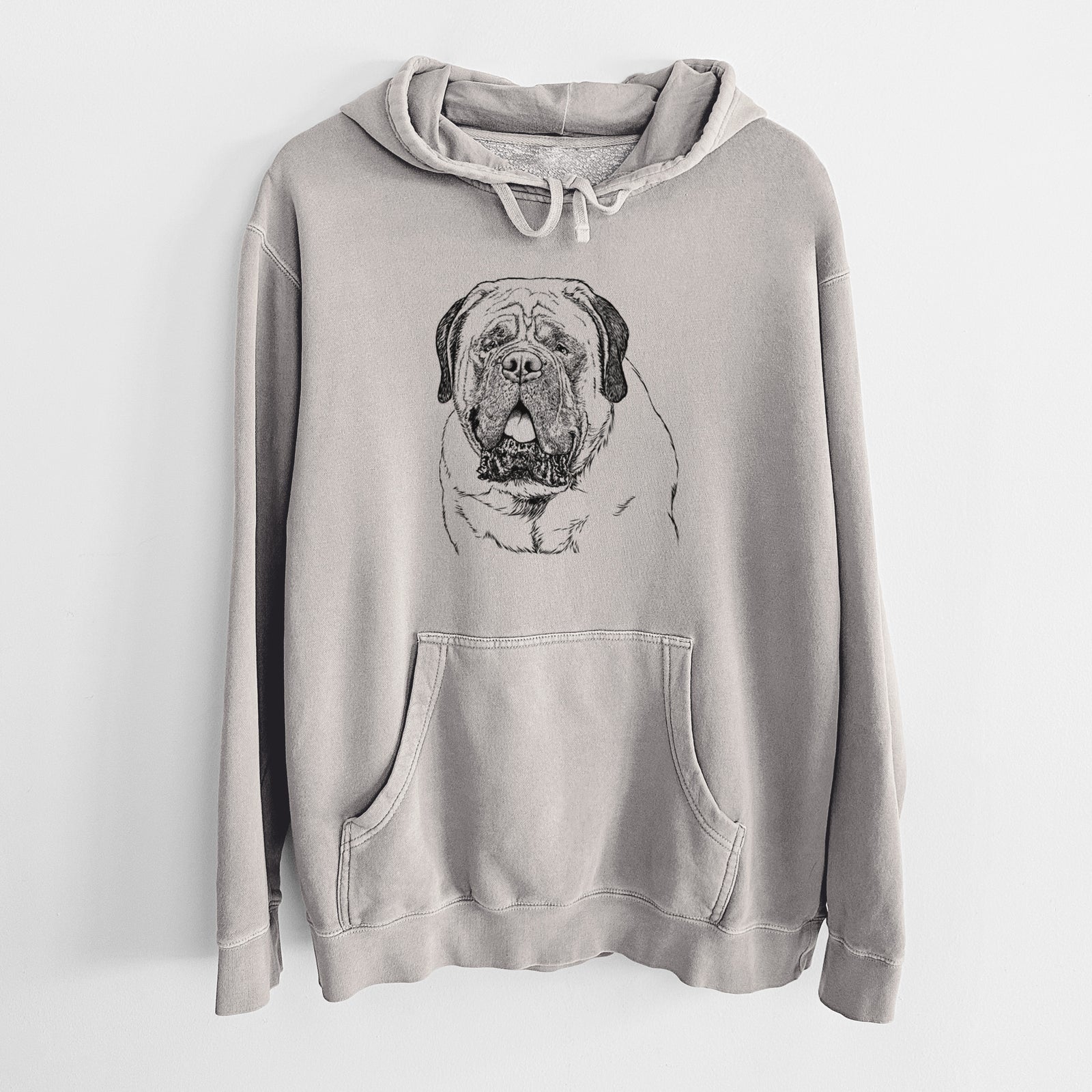 Bare Jed the English Mastiff - Unisex Pigment Dyed Hoodie