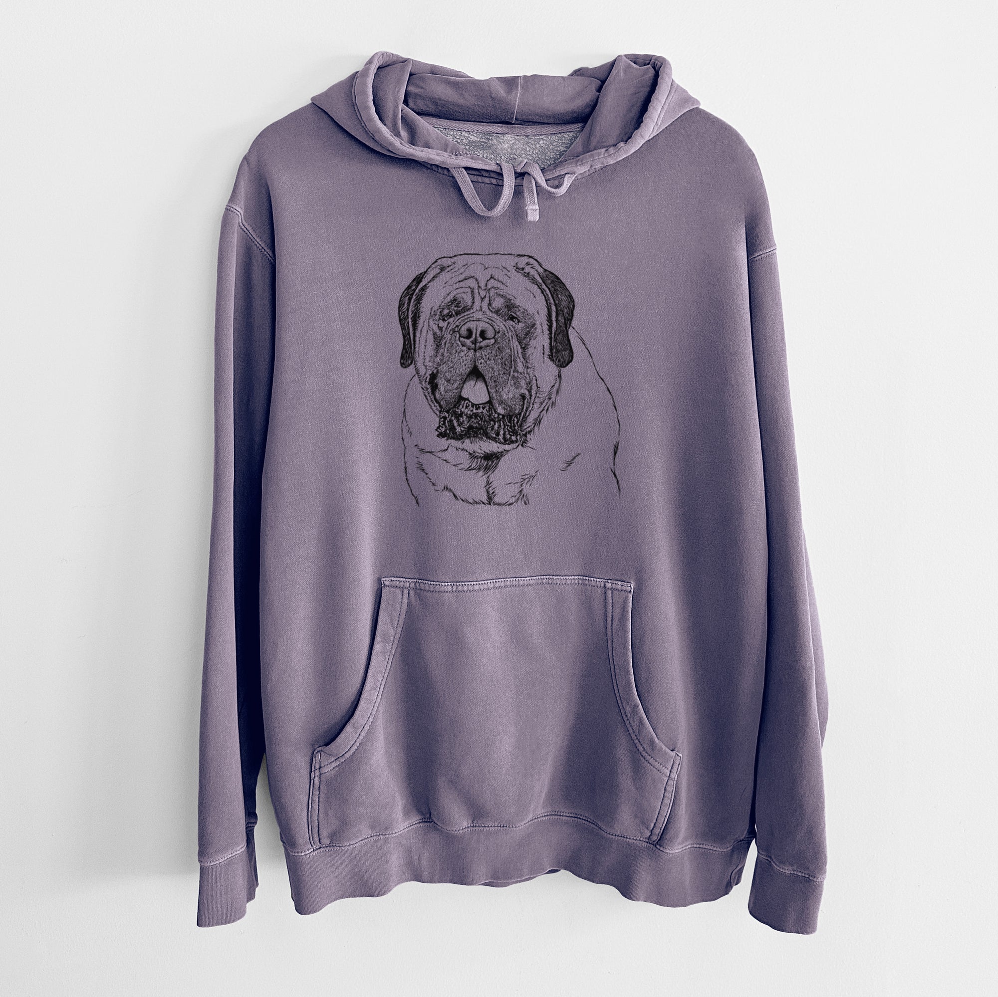 Bare Jed the English Mastiff - Unisex Pigment Dyed Hoodie