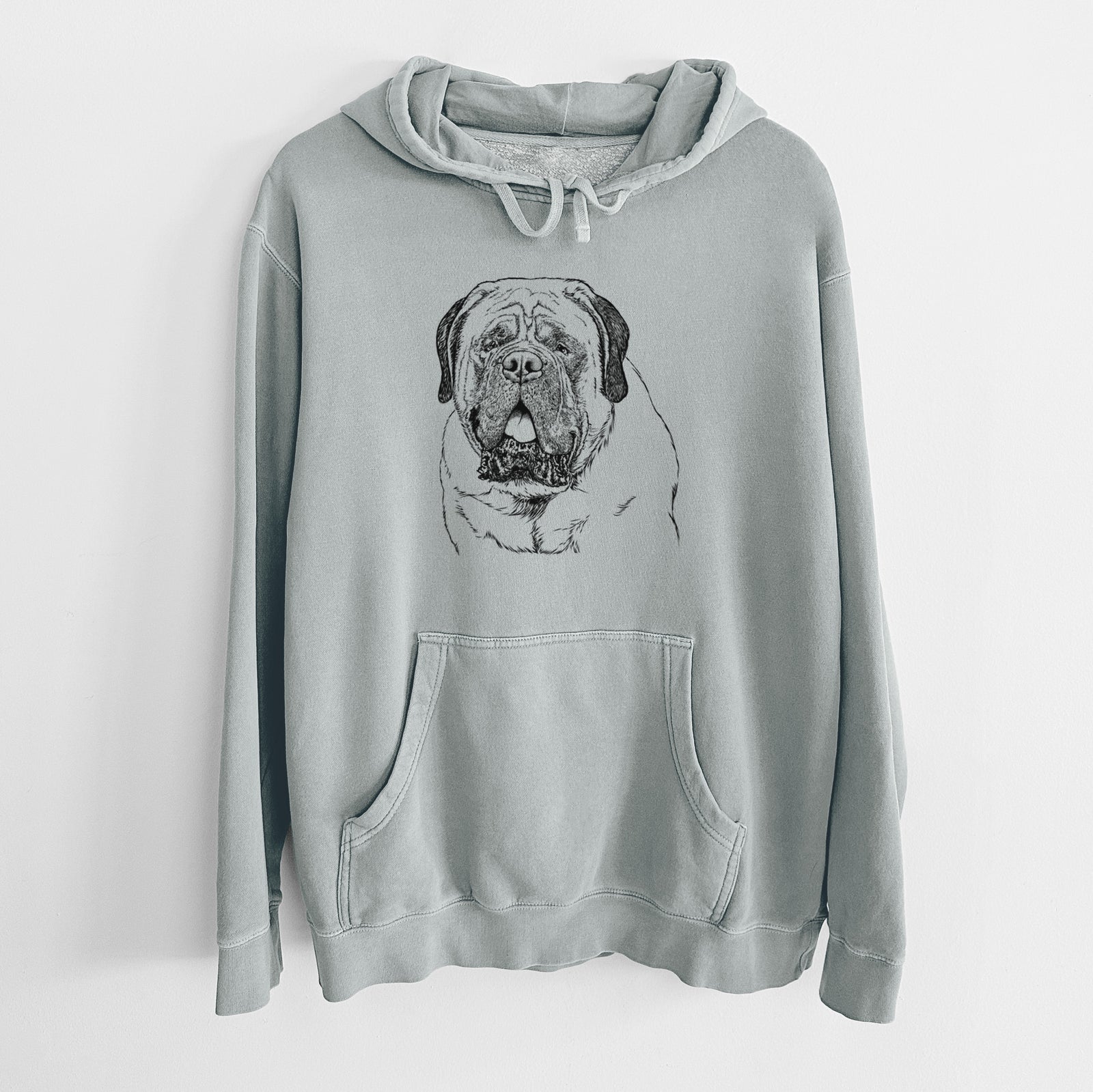 Bare Jed the English Mastiff - Unisex Pigment Dyed Hoodie