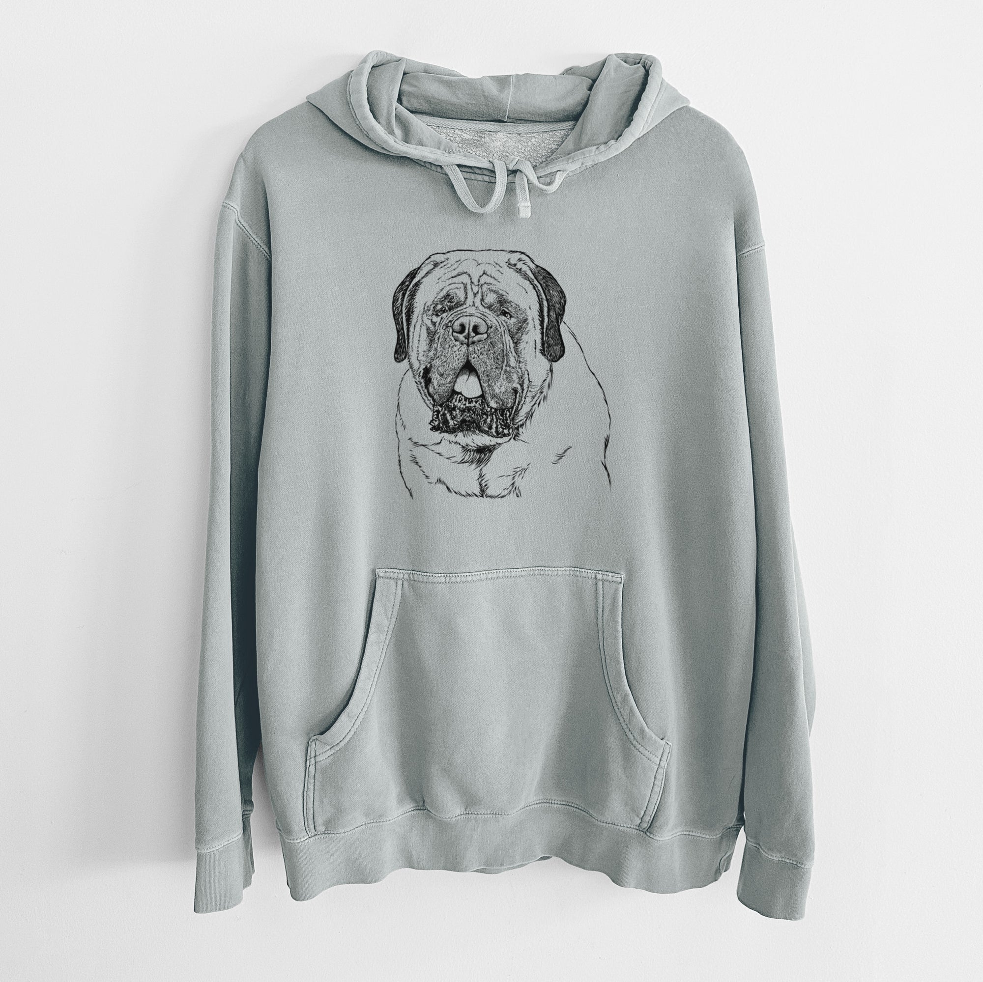 Bare Jed the English Mastiff - Unisex Pigment Dyed Hoodie