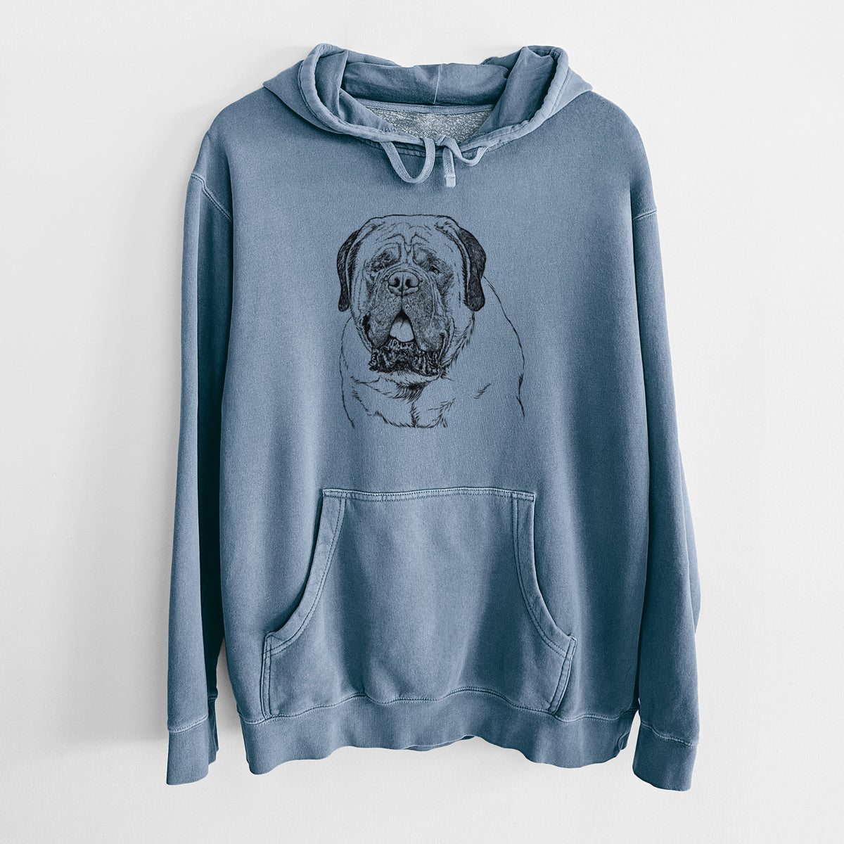 Bare Jed the English Mastiff - Unisex Pigment Dyed Hoodie
