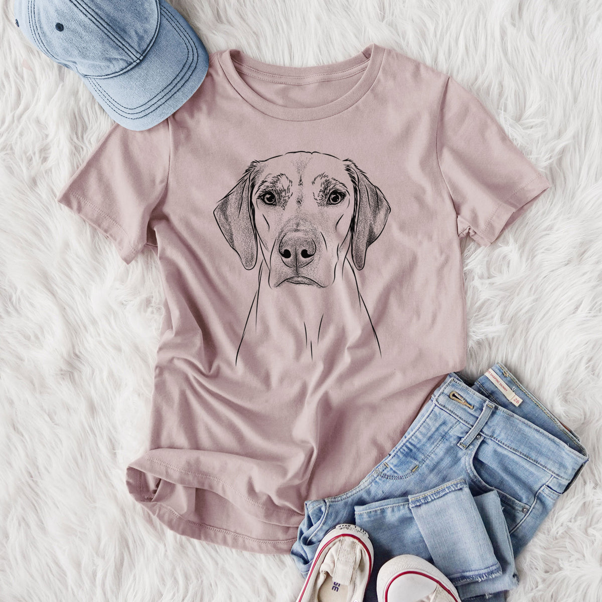 Bare Jenga the Rhodesian Ridgeback - Women's Lightweight Relaxed Fit 100% Cotton Crewneck