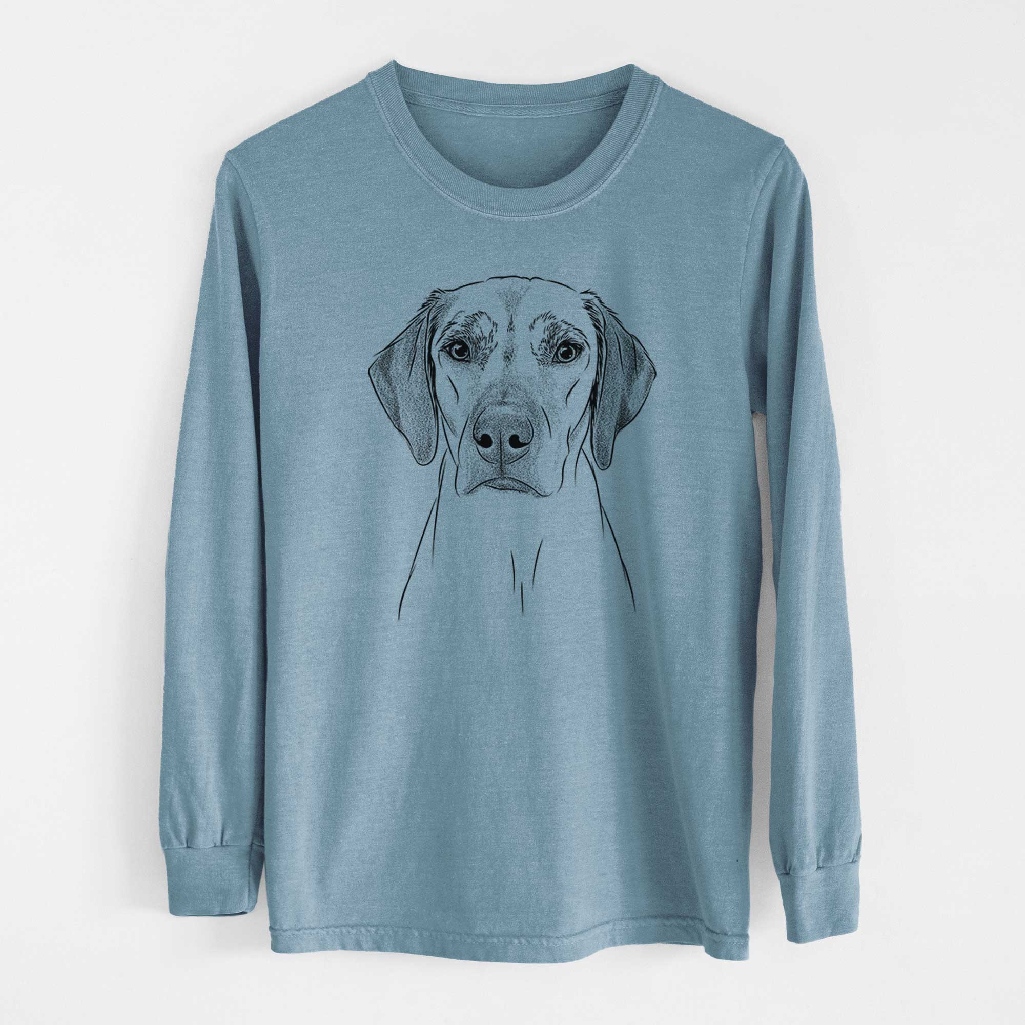 Bare Jenga the Rhodesian Ridgeback - Men's Heavyweight 100% Cotton Long Sleeve