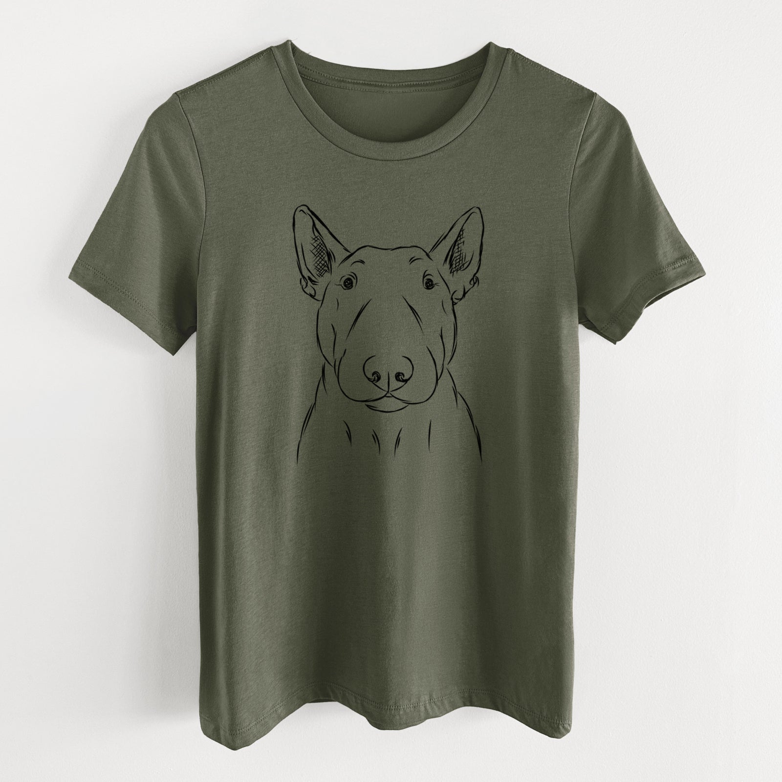 Bare Jett the Bull Terrier - Women's Lightweight Relaxed Fit 100% Cotton Crewneck