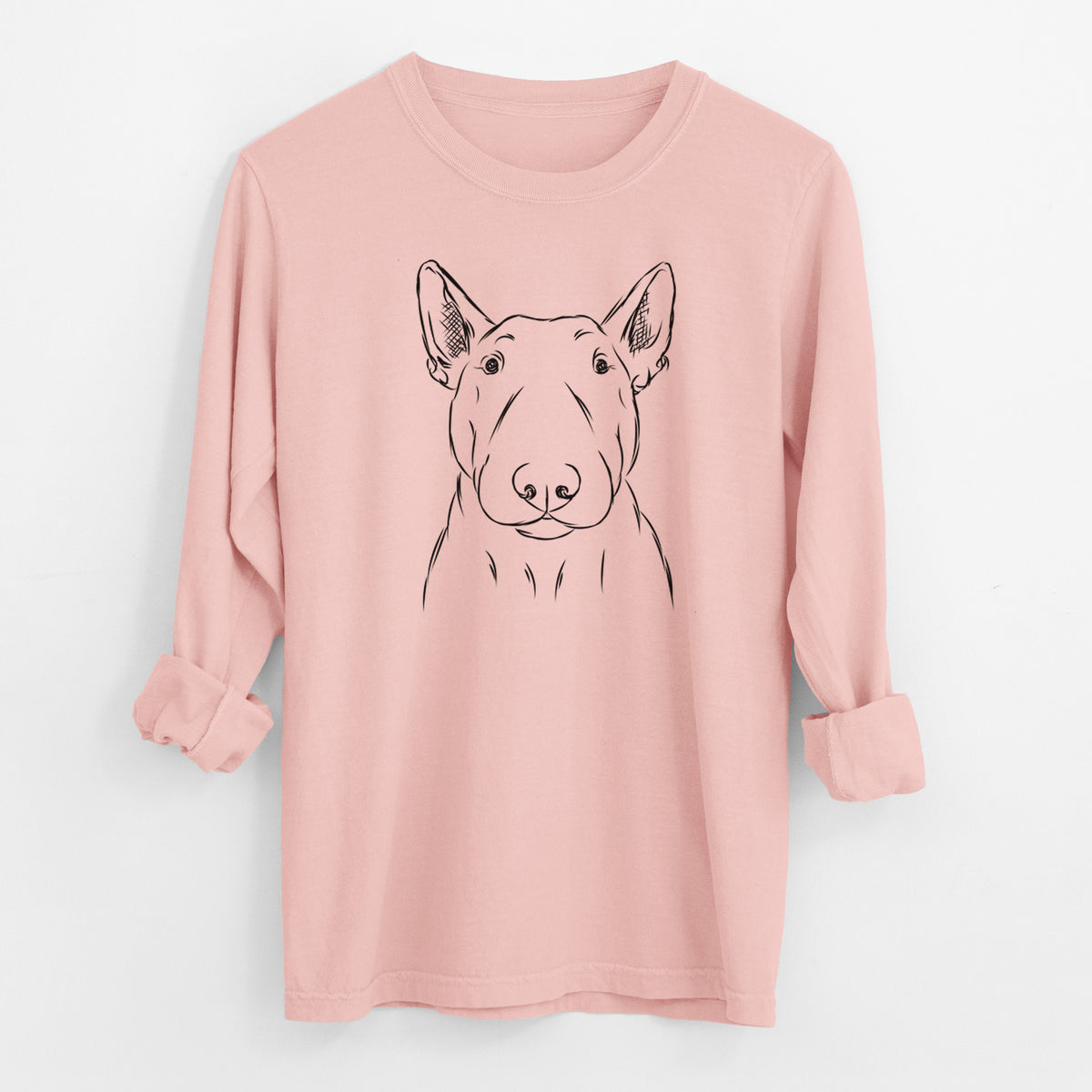 Bare Jett the Bull Terrier - Men's Heavyweight 100% Cotton Long Sleeve